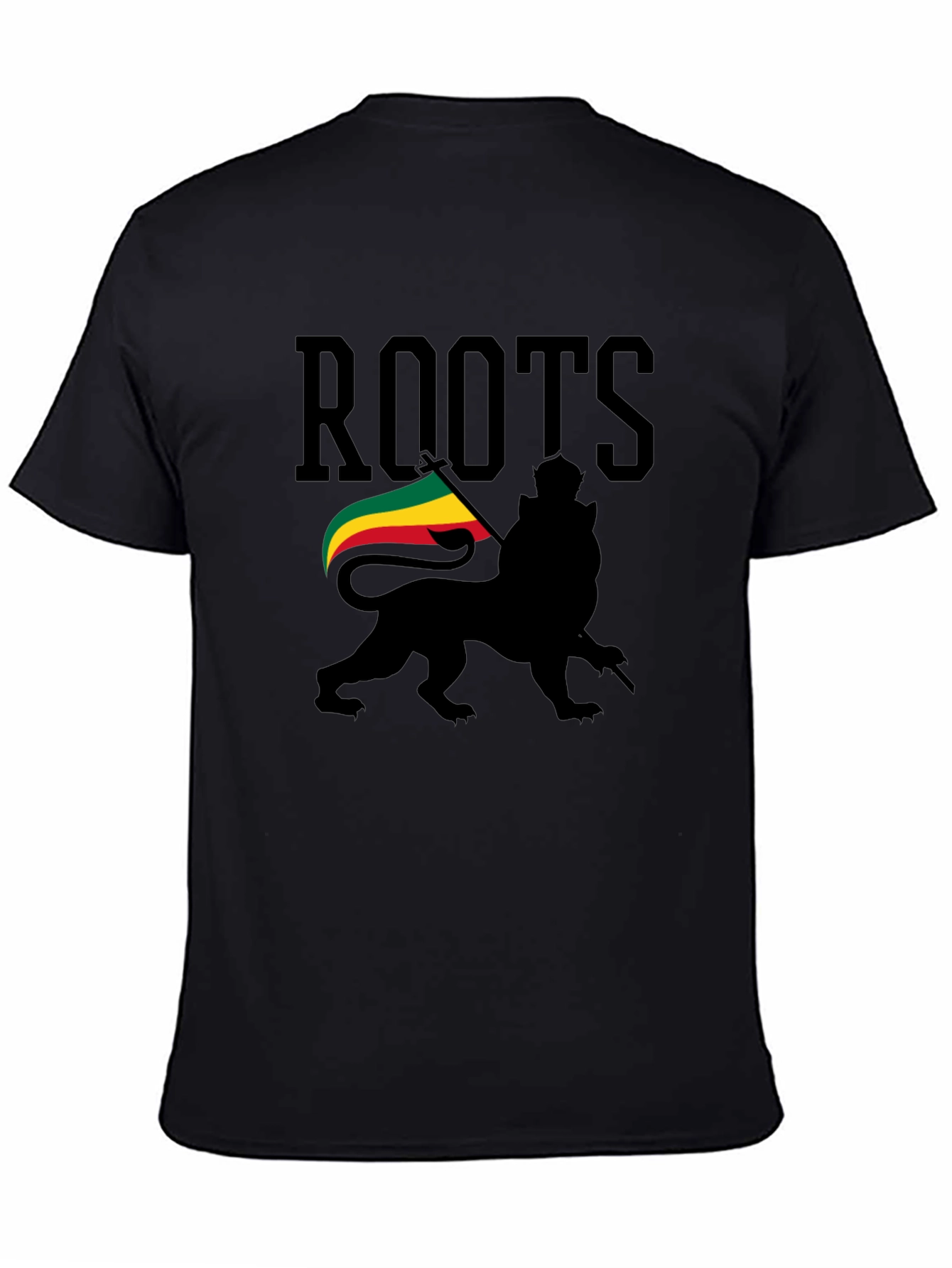 Roots Lion Black T-Shirt Reggae Rasta