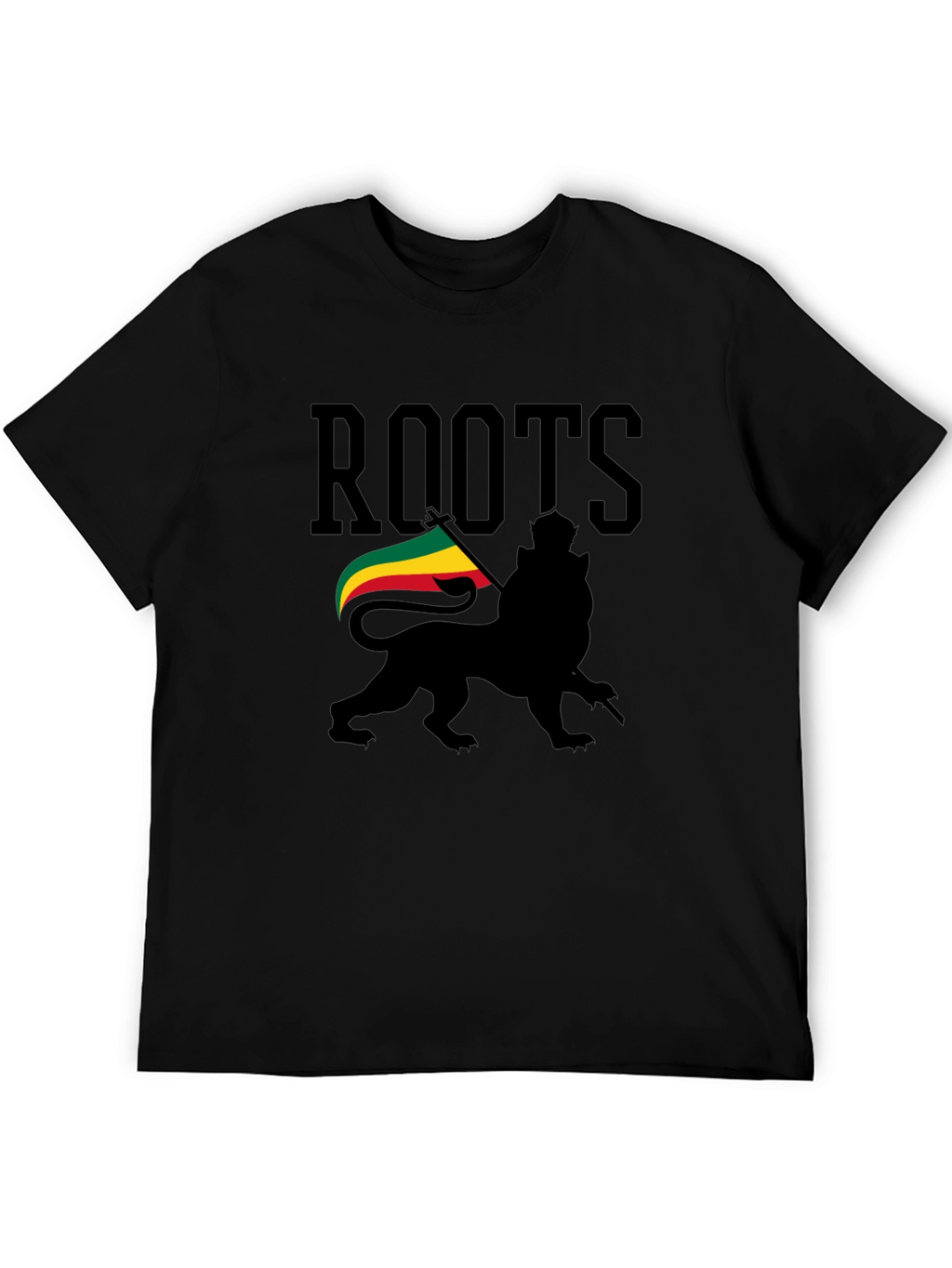 Roots Lion Black T-Shirt Reggae Rasta