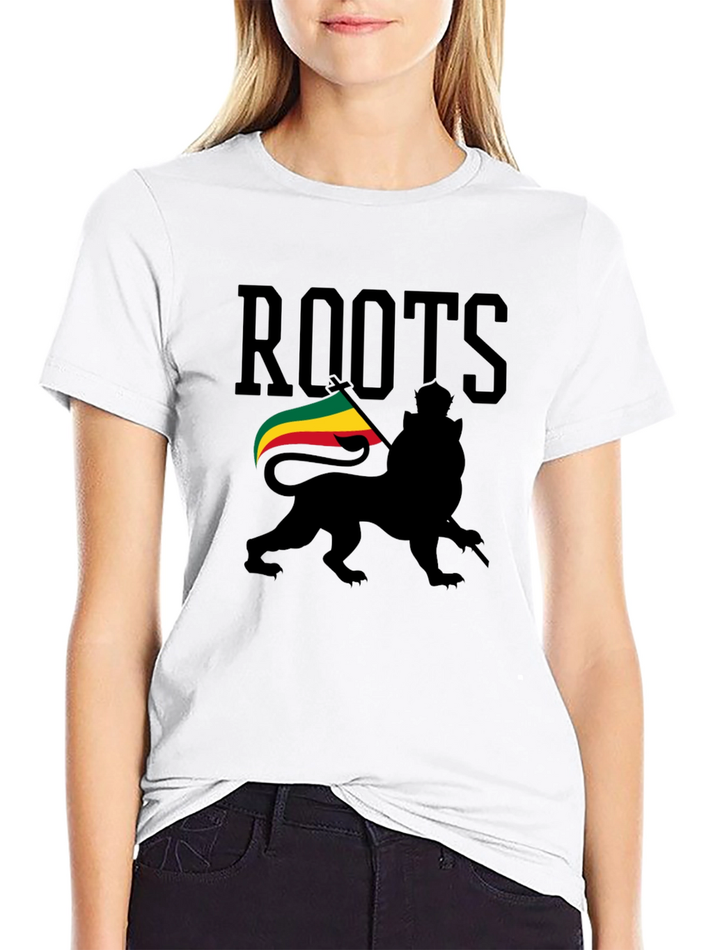Roots Lion Black T-Shirt Reggae Rasta