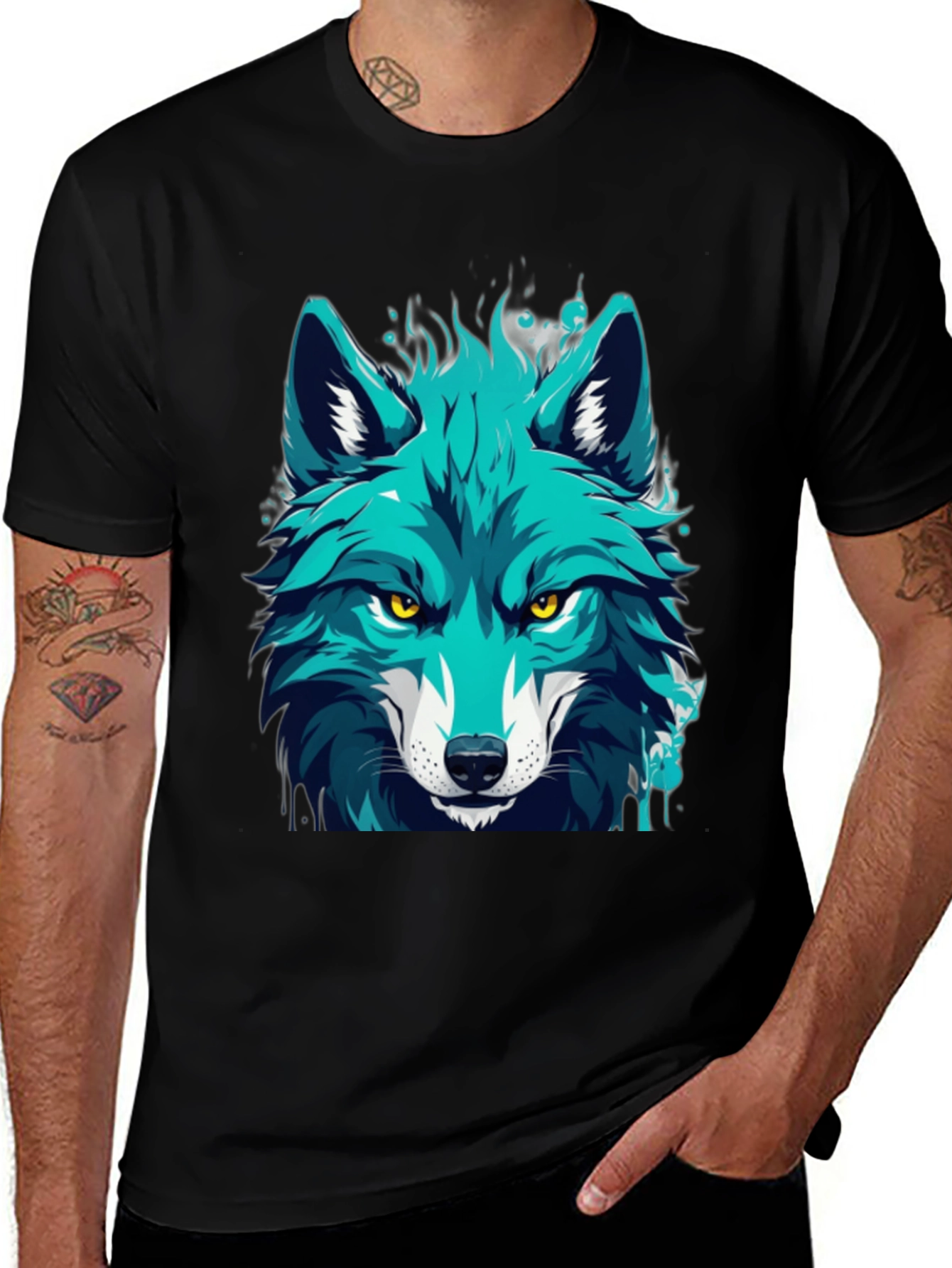 Cool Blue Wolf Graphic Tee