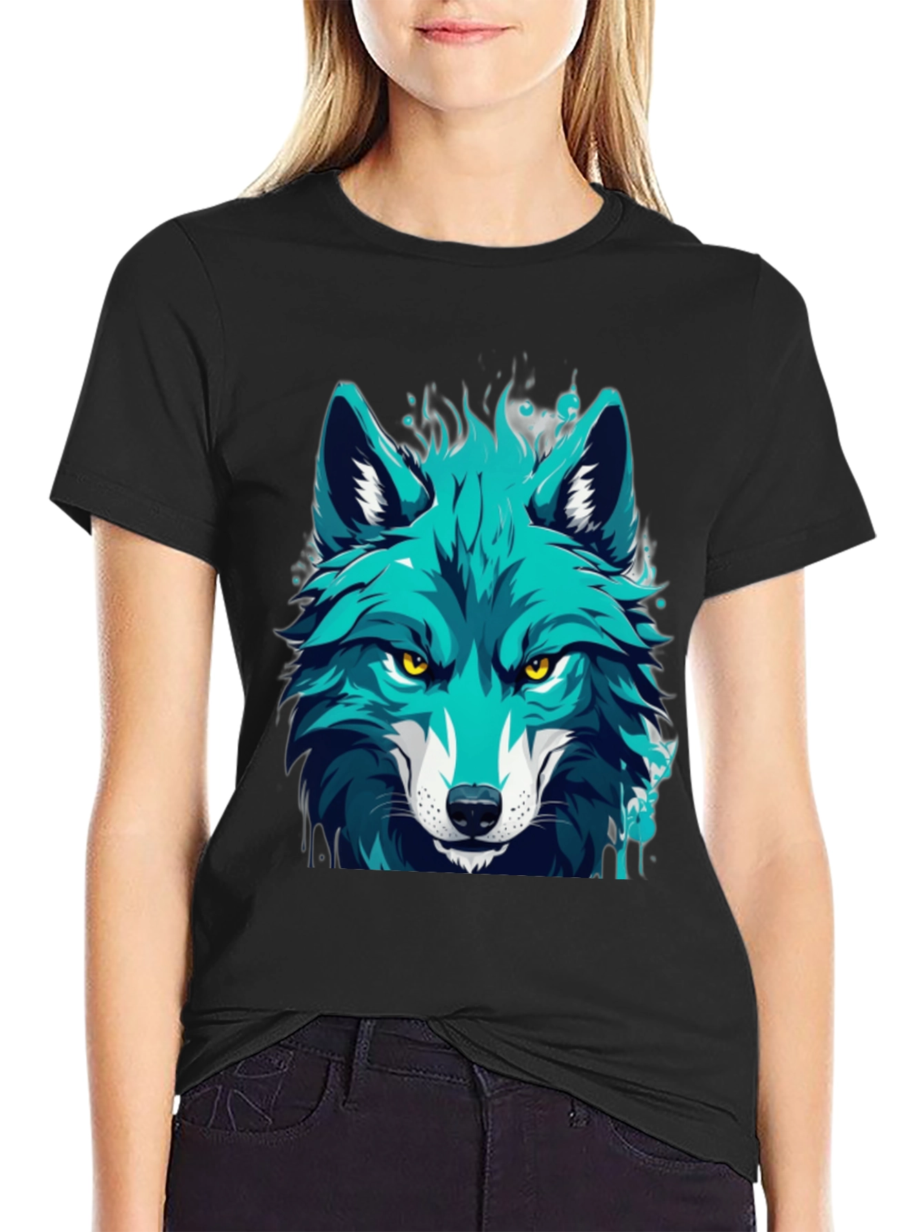 Cool Blue Wolf Graphic Tee