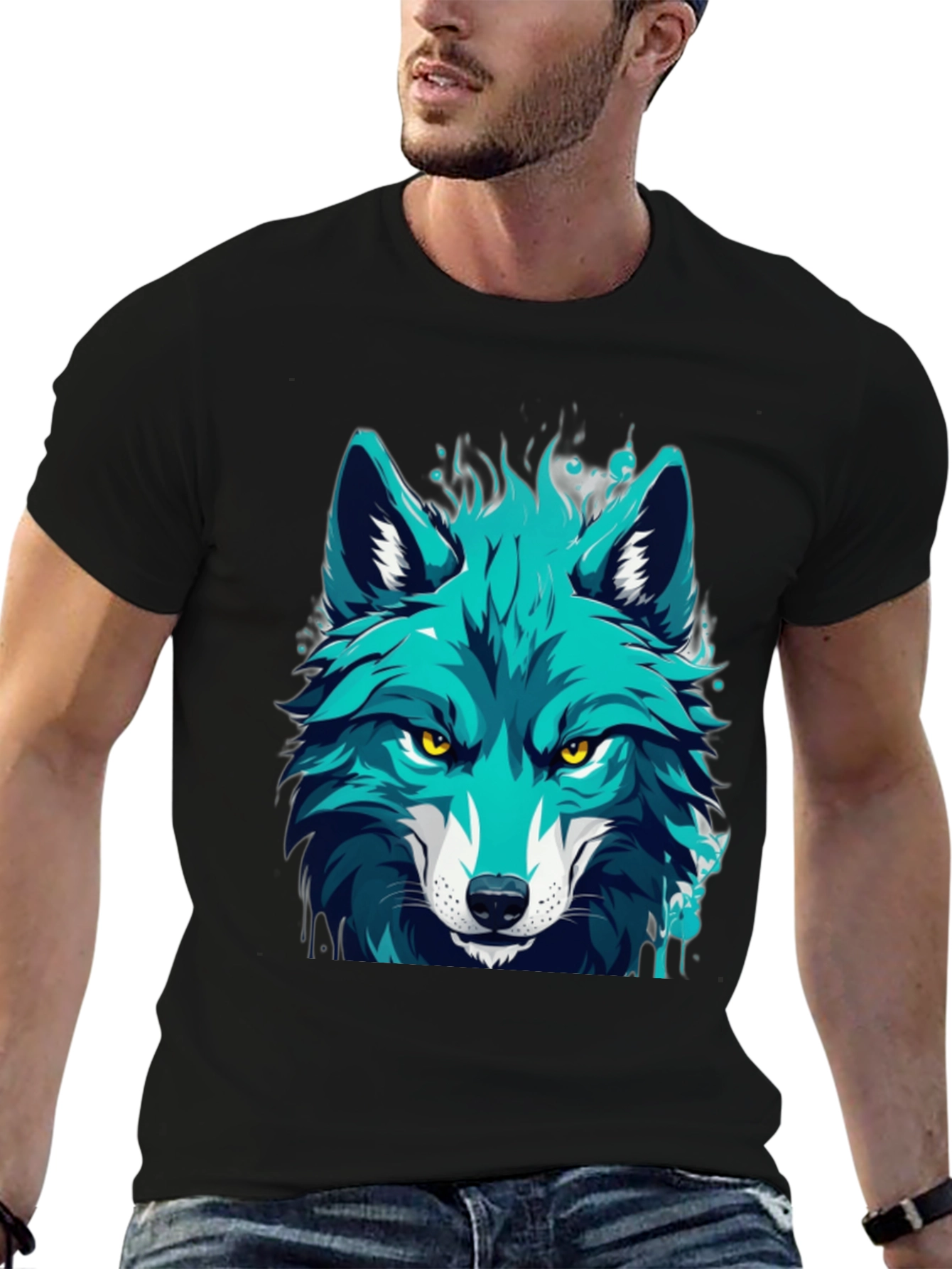 Cool Blue Wolf Graphic Tee