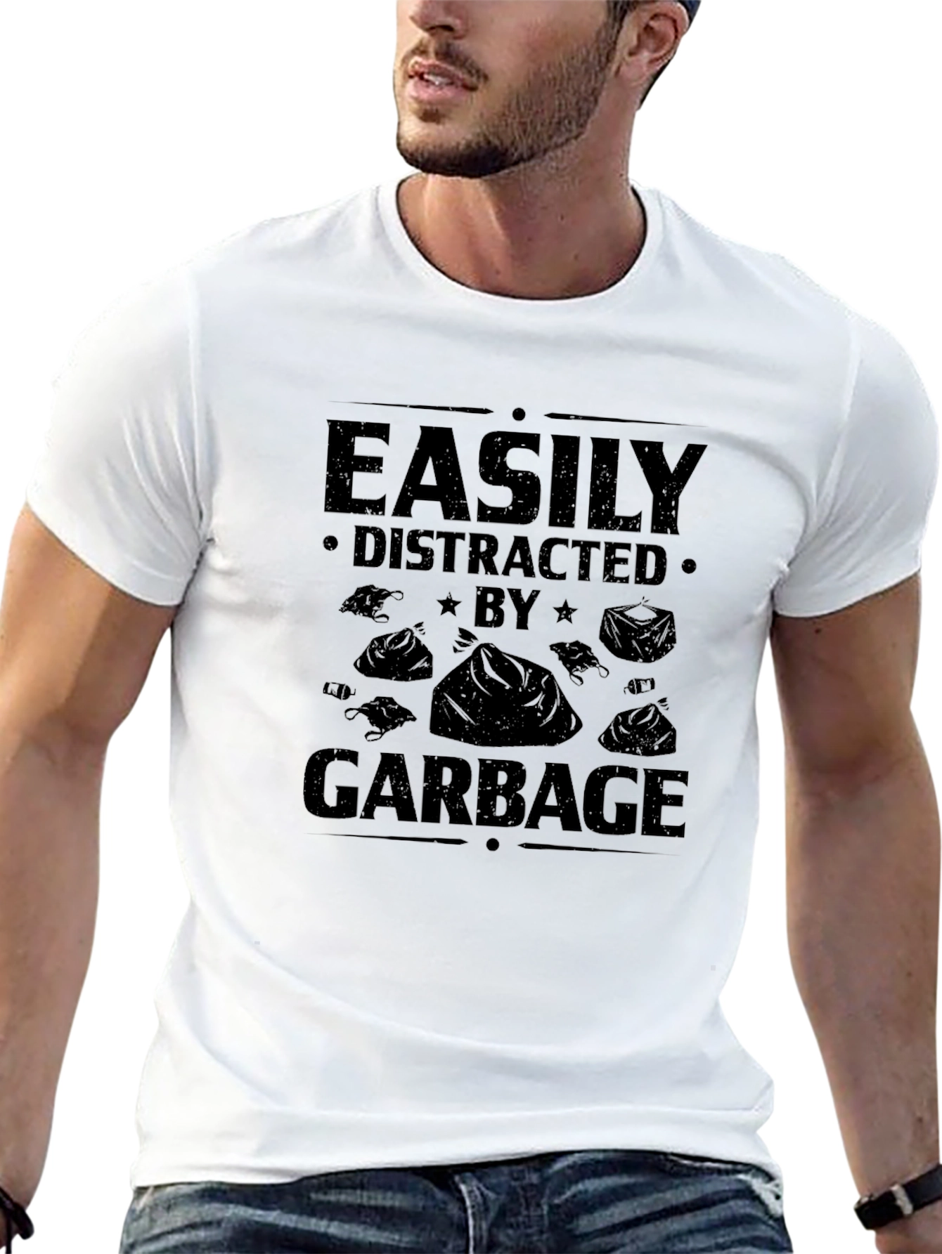 Easily Distracted By Garbage Novelty T-Shirt
