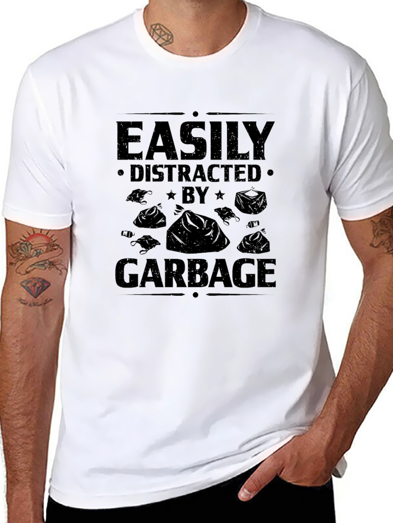 Easily Distracted By Garbage Novelty T-Shirt