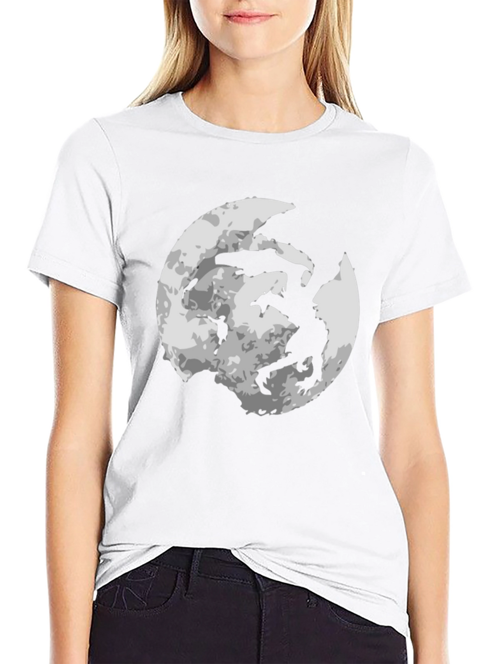Moon Dragon Graphic Tee - Black
