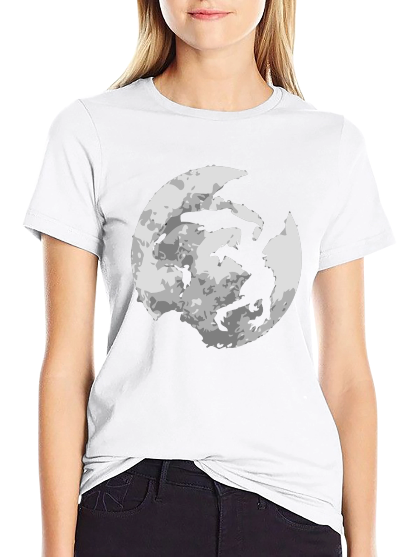 Moon Dragon Graphic Tee - Black