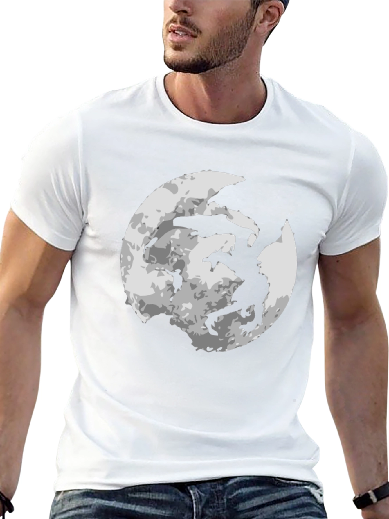 Moon Dragon Graphic Tee - Black
