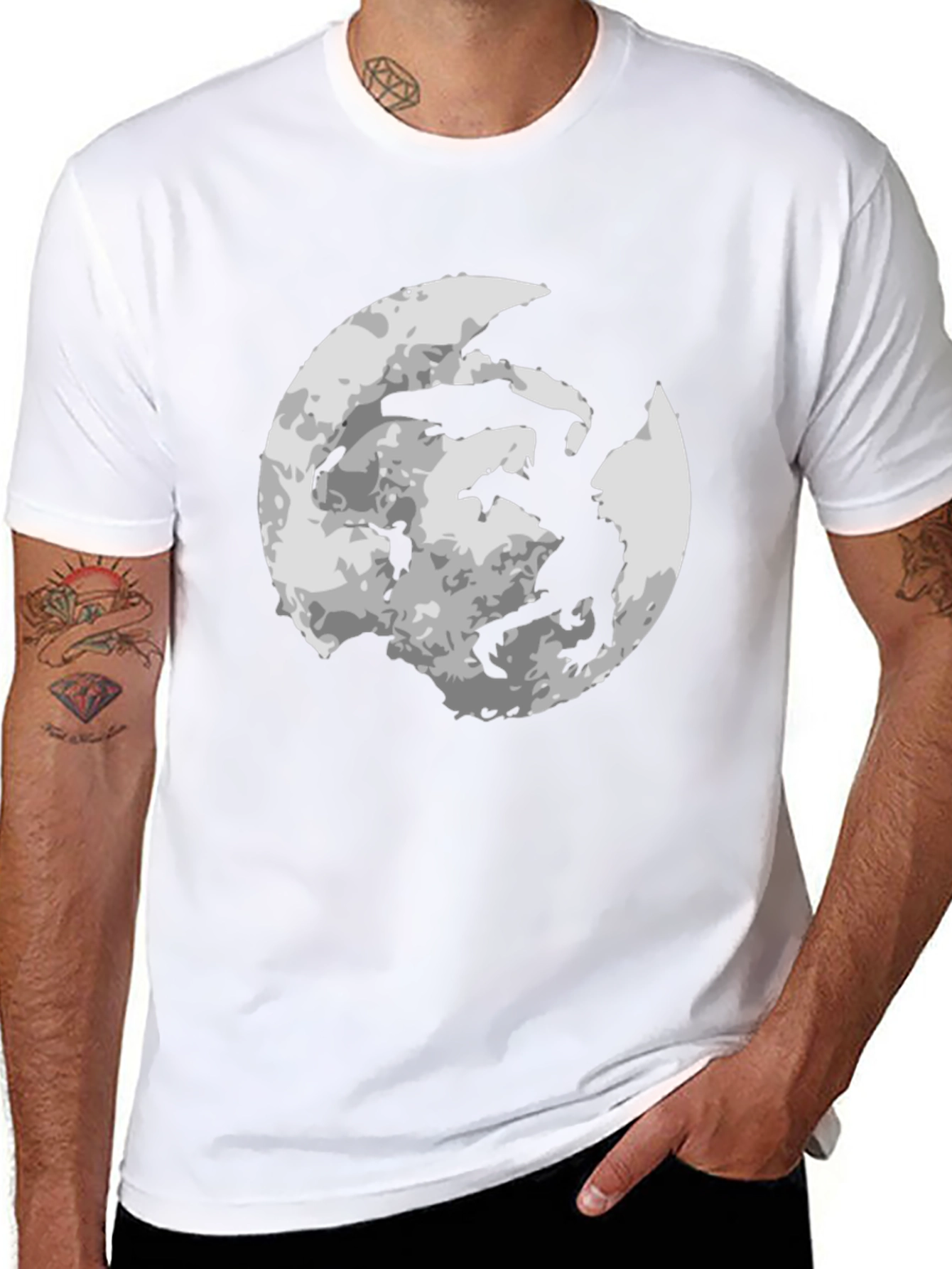 Moon Dragon Graphic Tee - Black