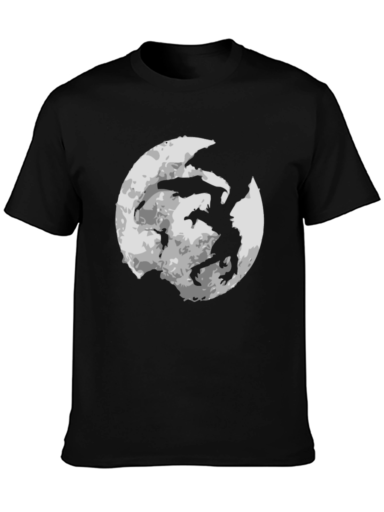 Moon Dragon Graphic Tee - Black