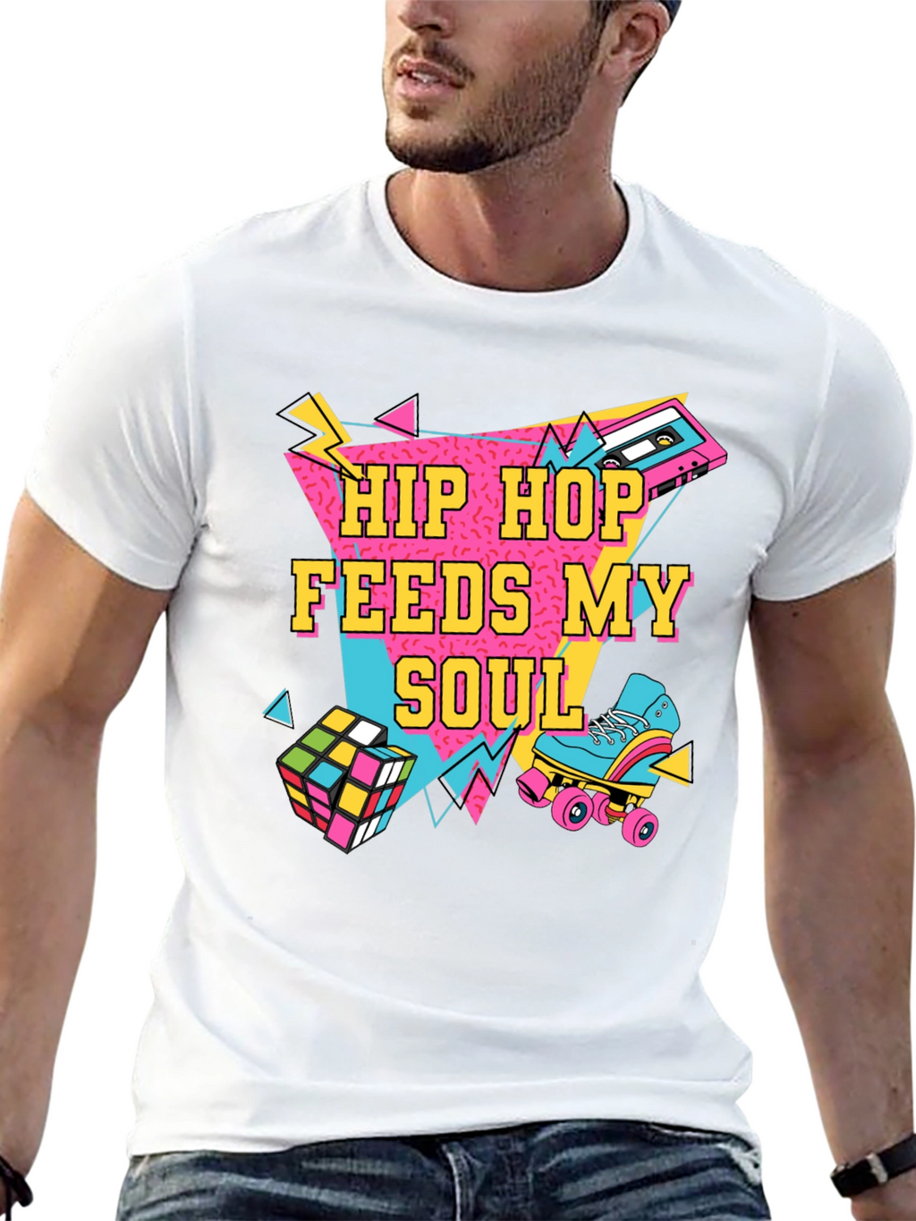 Hip Hop Feeds My Soul 80s Retro T-Shirt