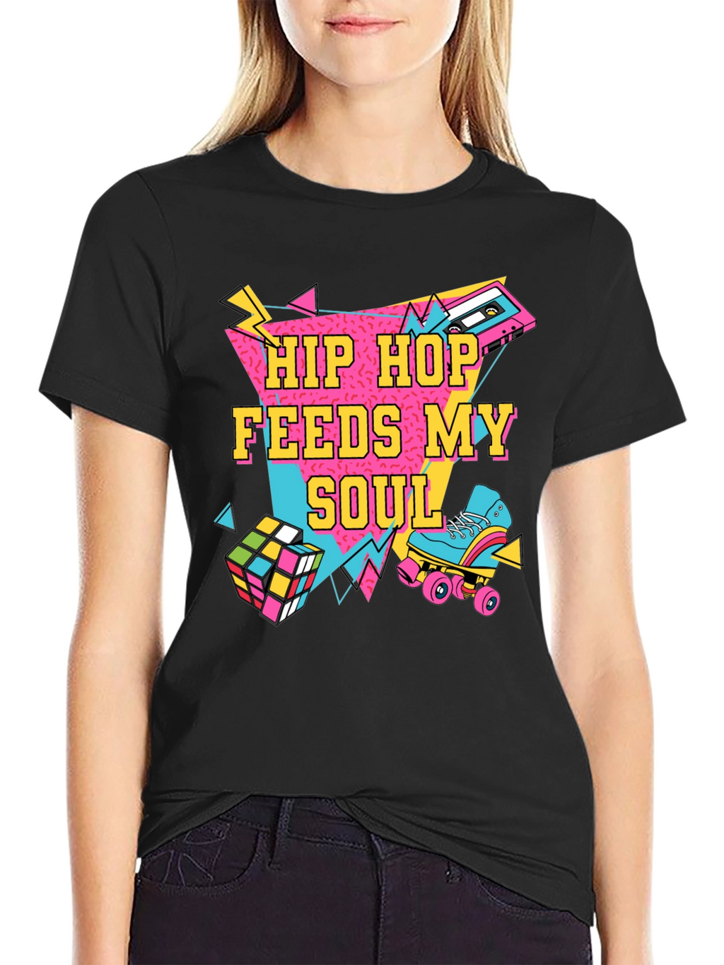 Hip Hop Feeds My Soul 80s Retro T-Shirt