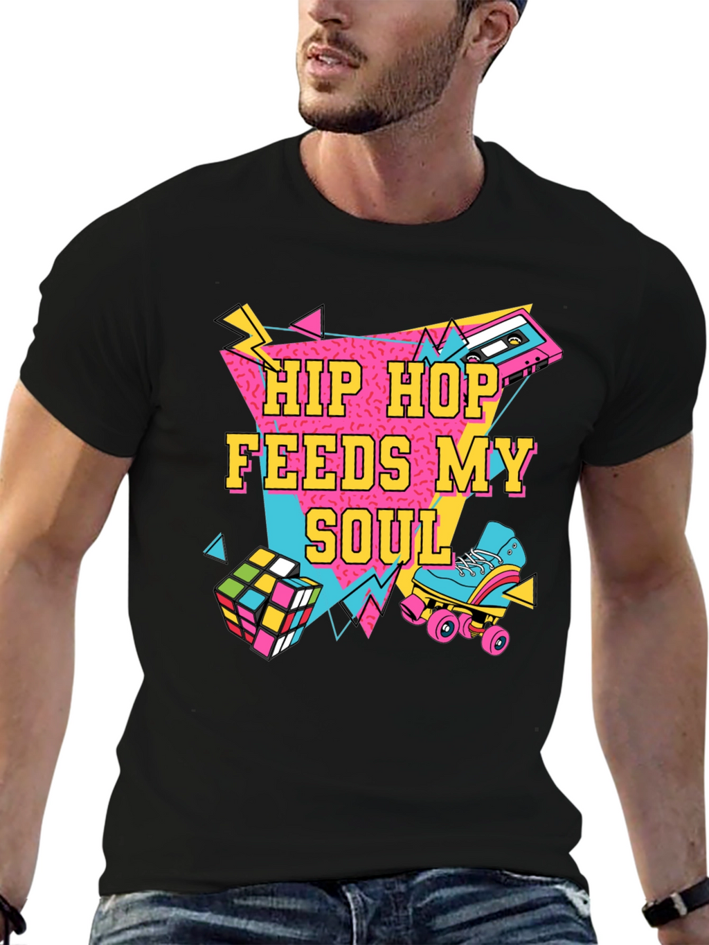 Hip Hop Feeds My Soul 80s Retro T-Shirt