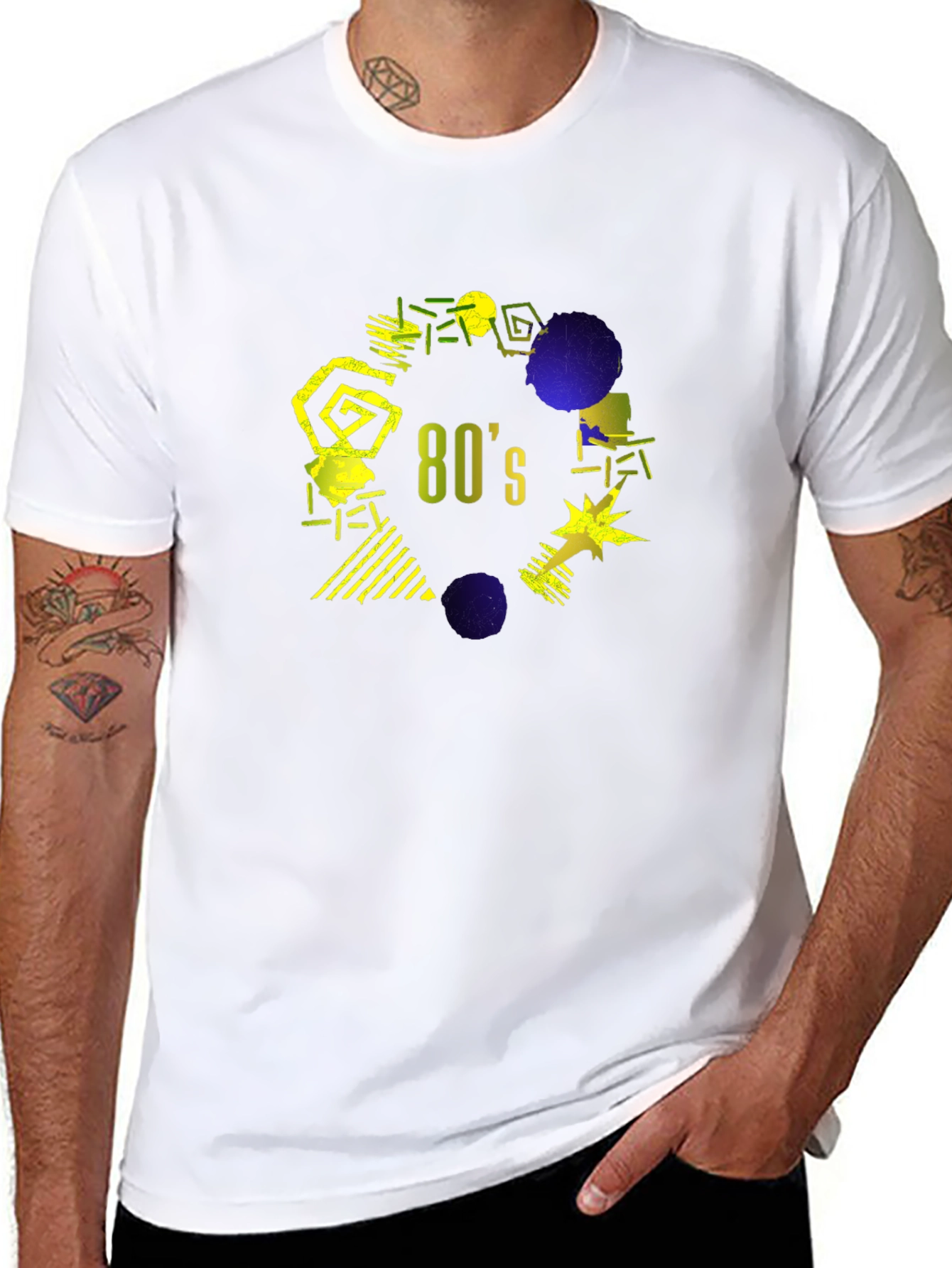 Retro 80s Graphic T-Shirt - Black