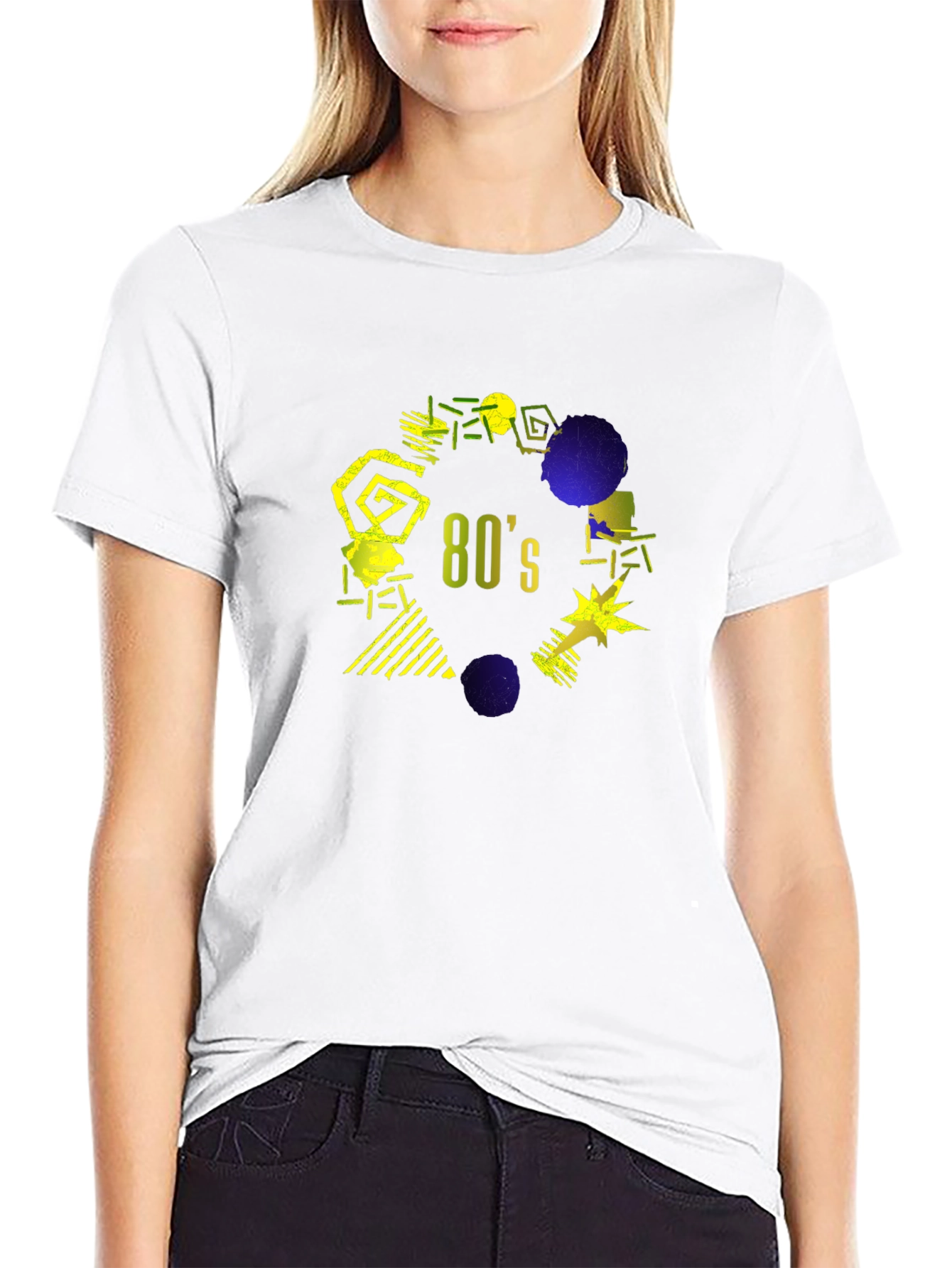 Retro 80s Graphic T-Shirt - Black