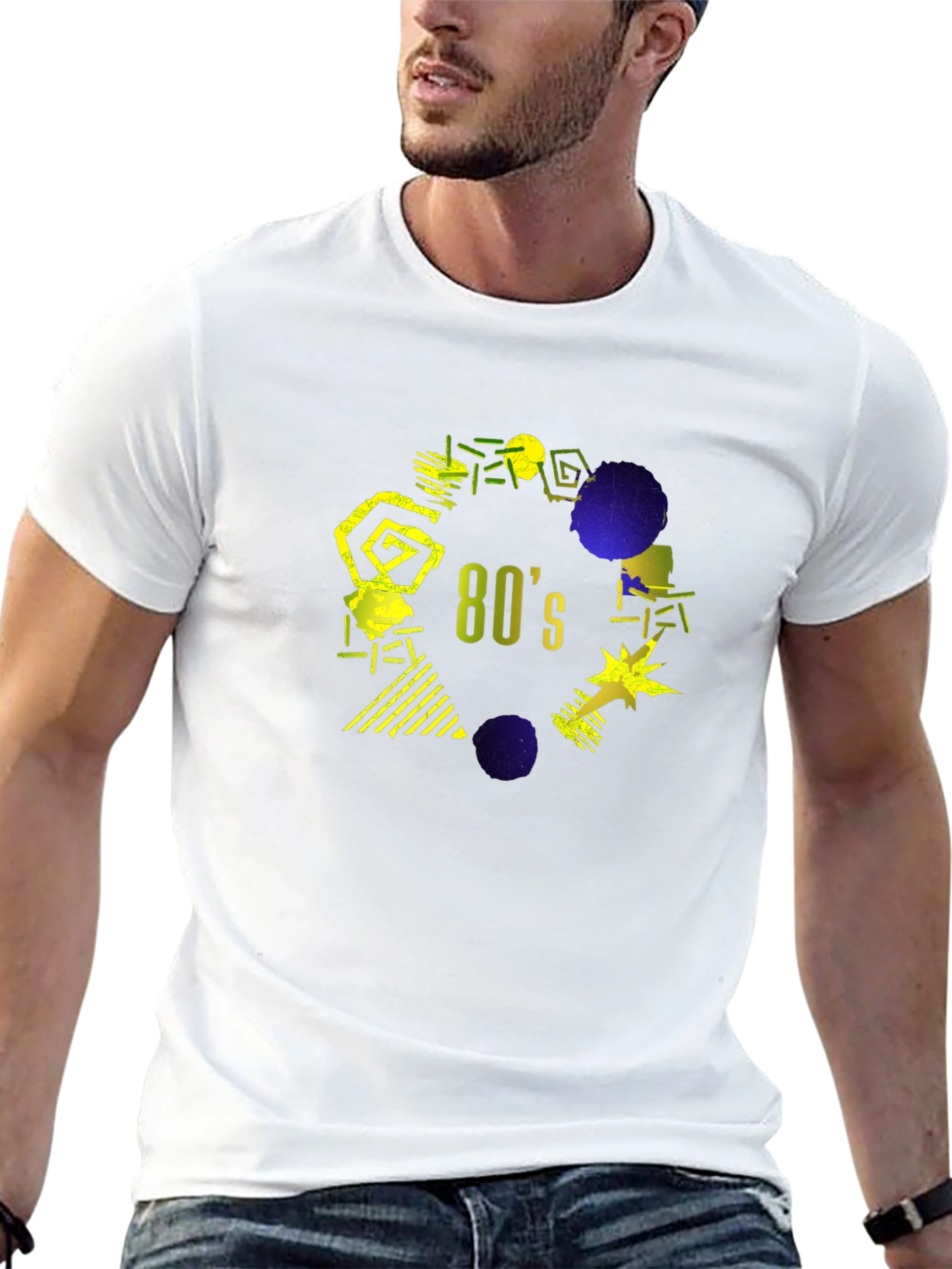 Retro 80s Graphic T-Shirt - Black