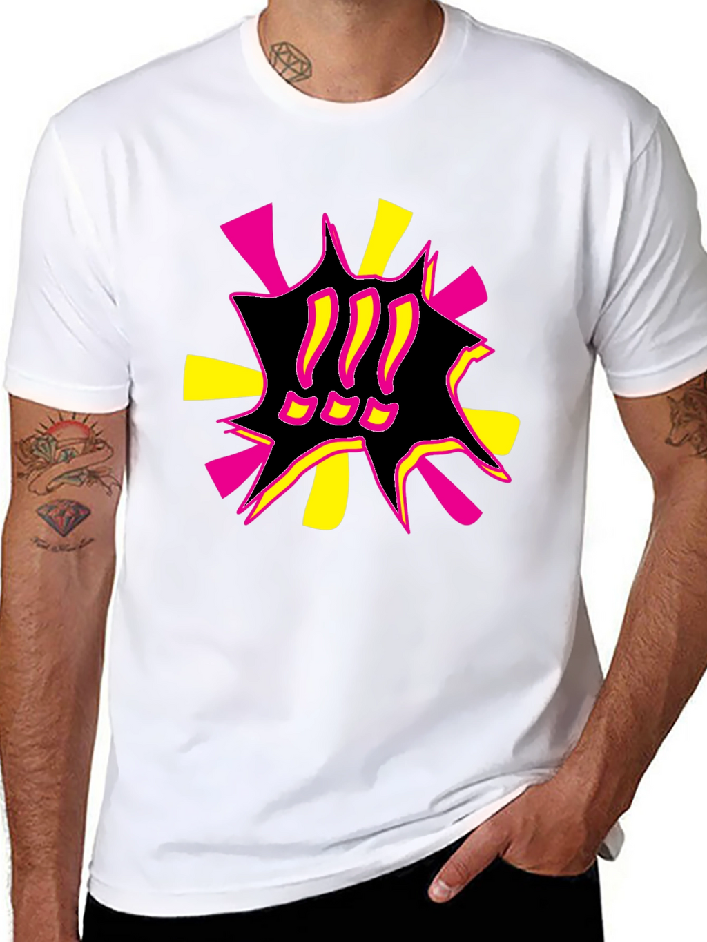 Bold Graphic Print Tee - Black
