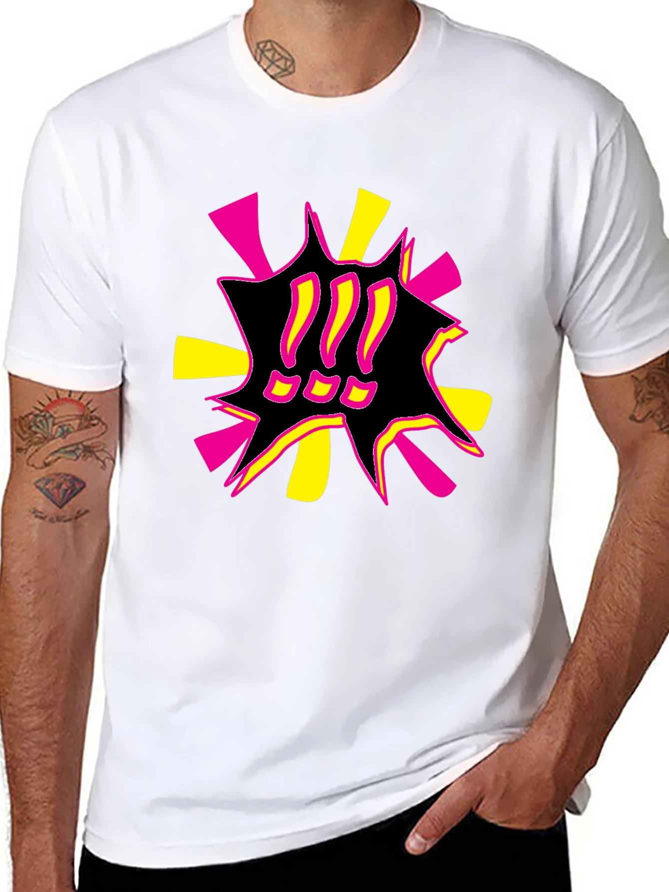 Bold Graphic Print Tee - Black