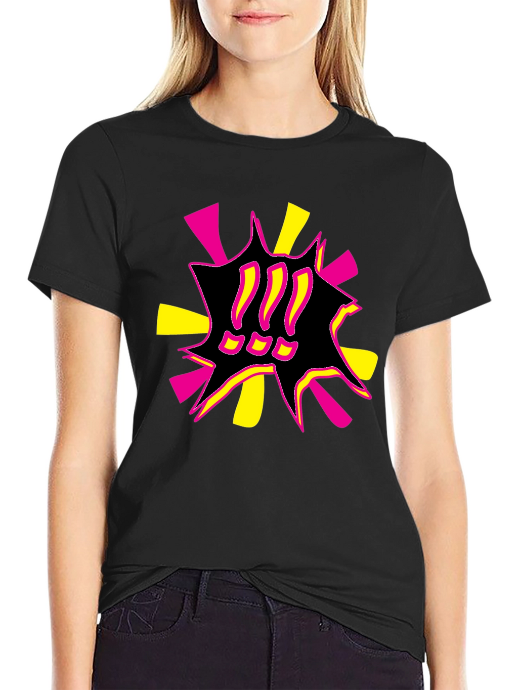 Bold Graphic Print Tee - Black