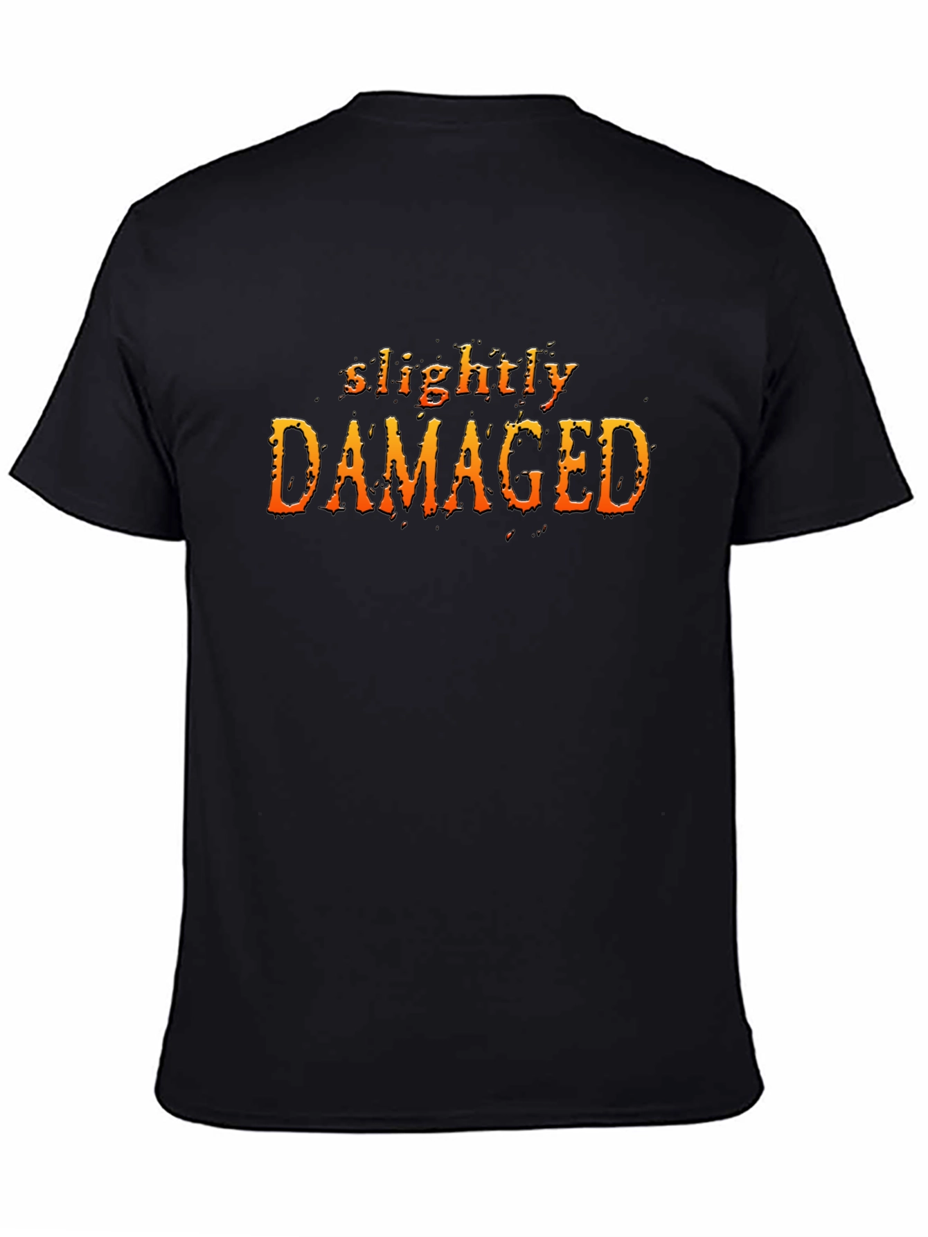 Slightly Damaged Graphic T-Shirt - Black Cotton Tee
