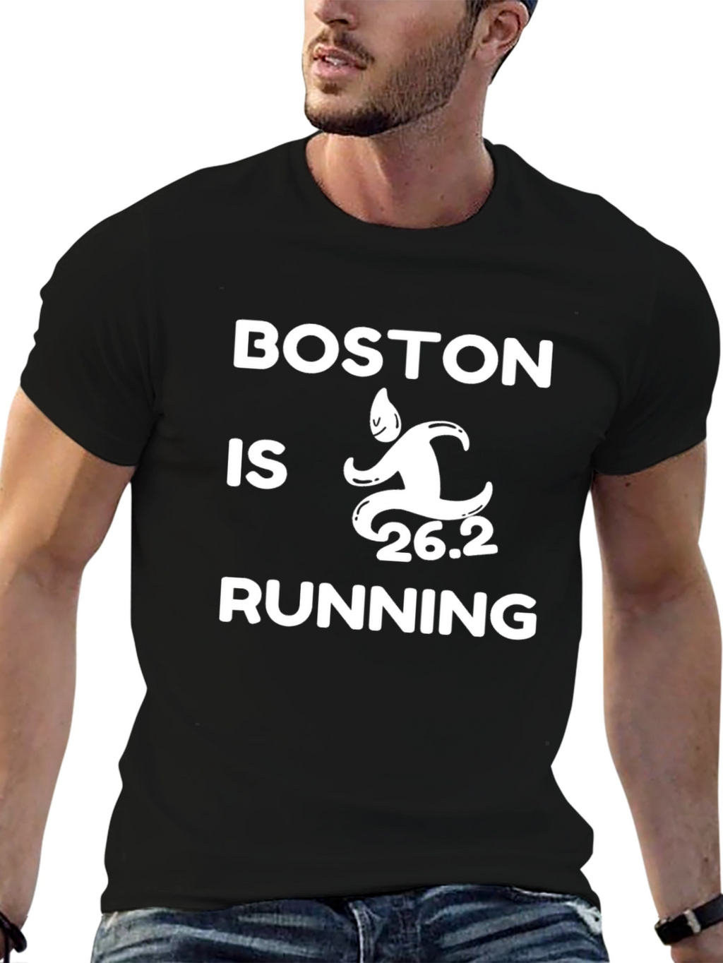 Boston is Running T-Shirt 26.2 Marathon Tee