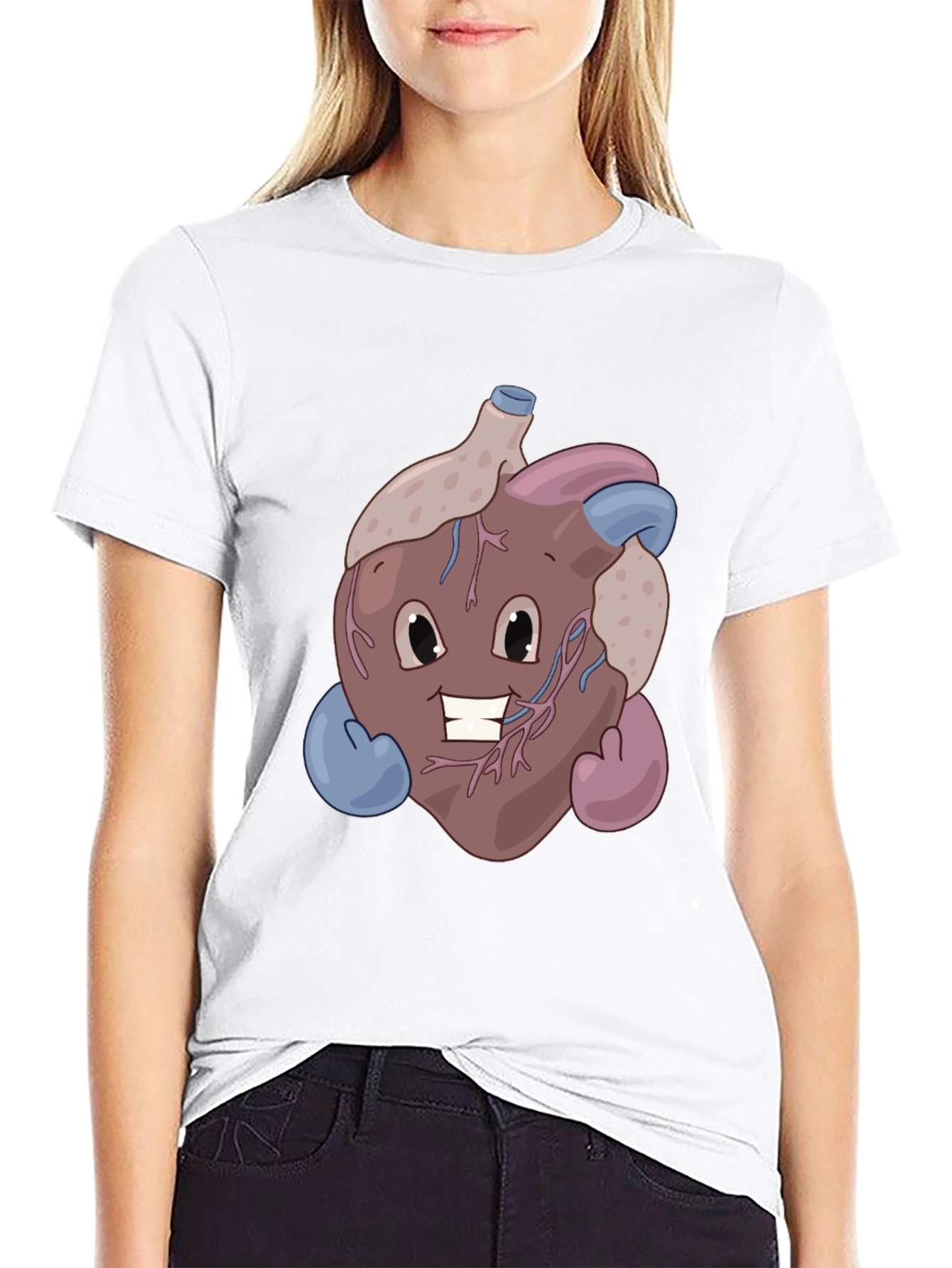 Funny Cartoon Heart T-Shirt - Anatomically Awesome!