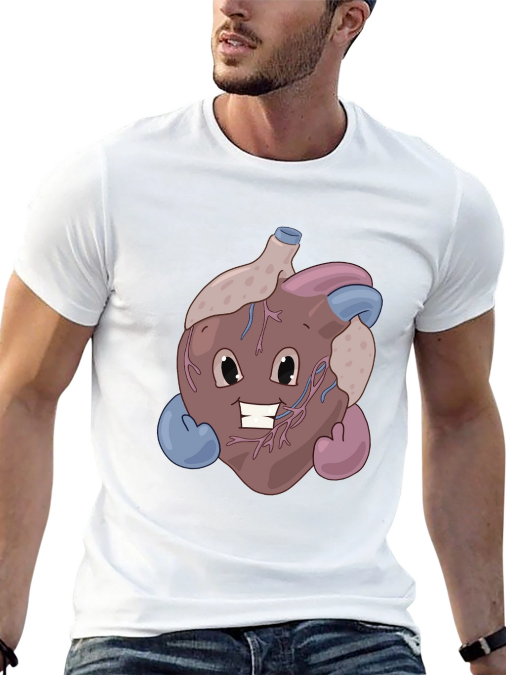 Funny Cartoon Heart T-Shirt - Anatomically Awesome!