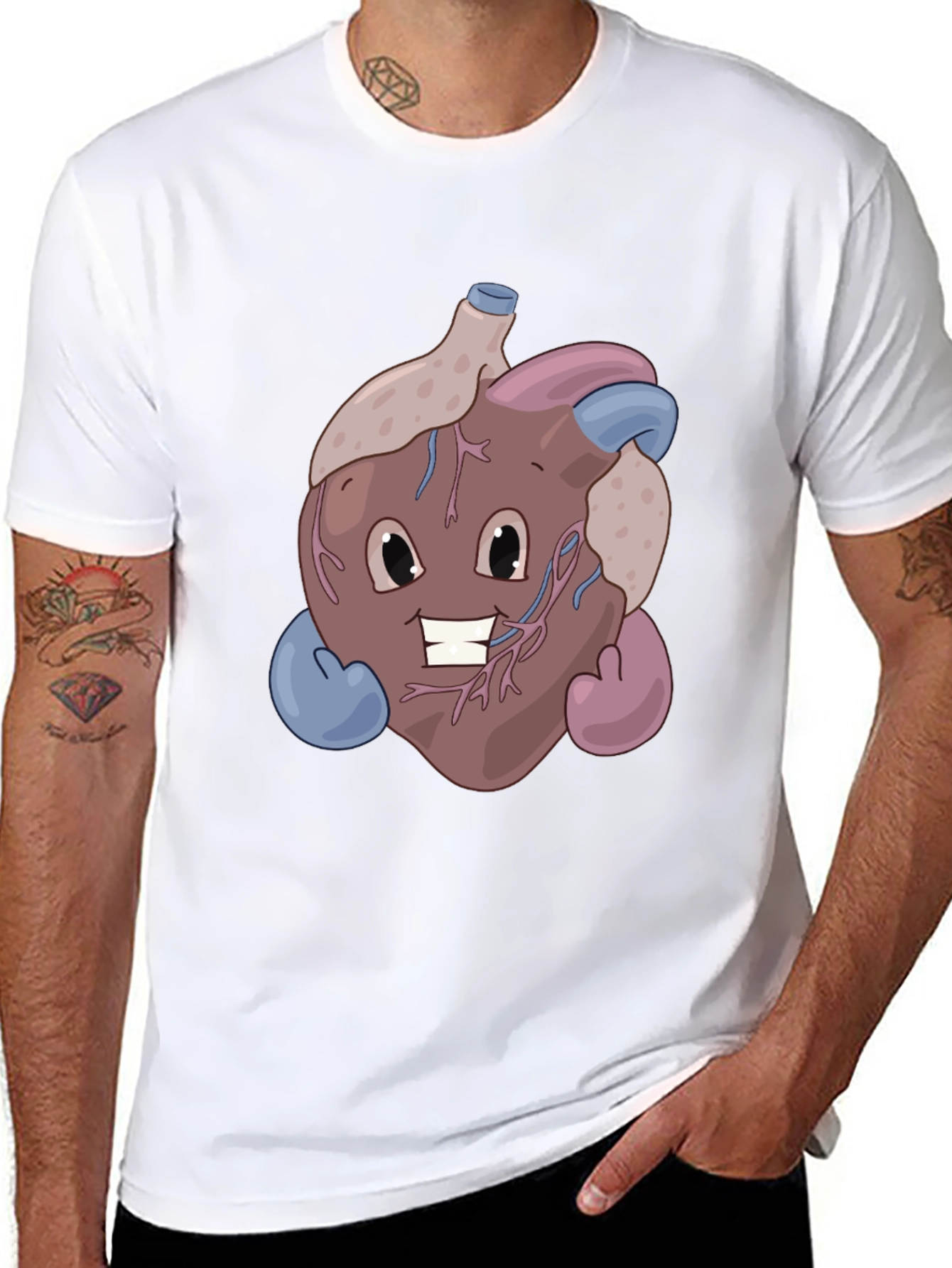 Funny Cartoon Heart T-Shirt - Anatomically Awesome!