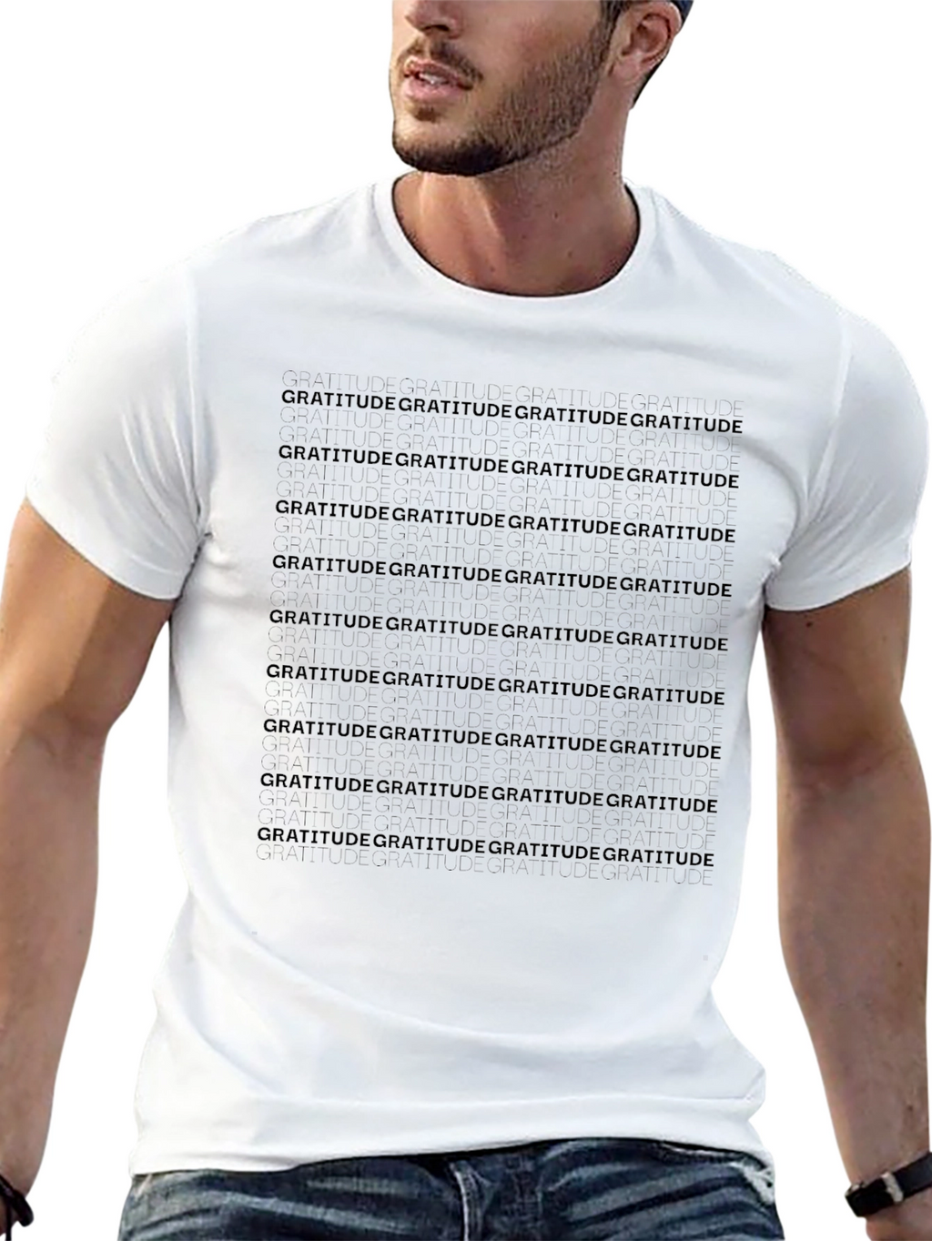 Gratitude Graphic Print Black T-Shirt