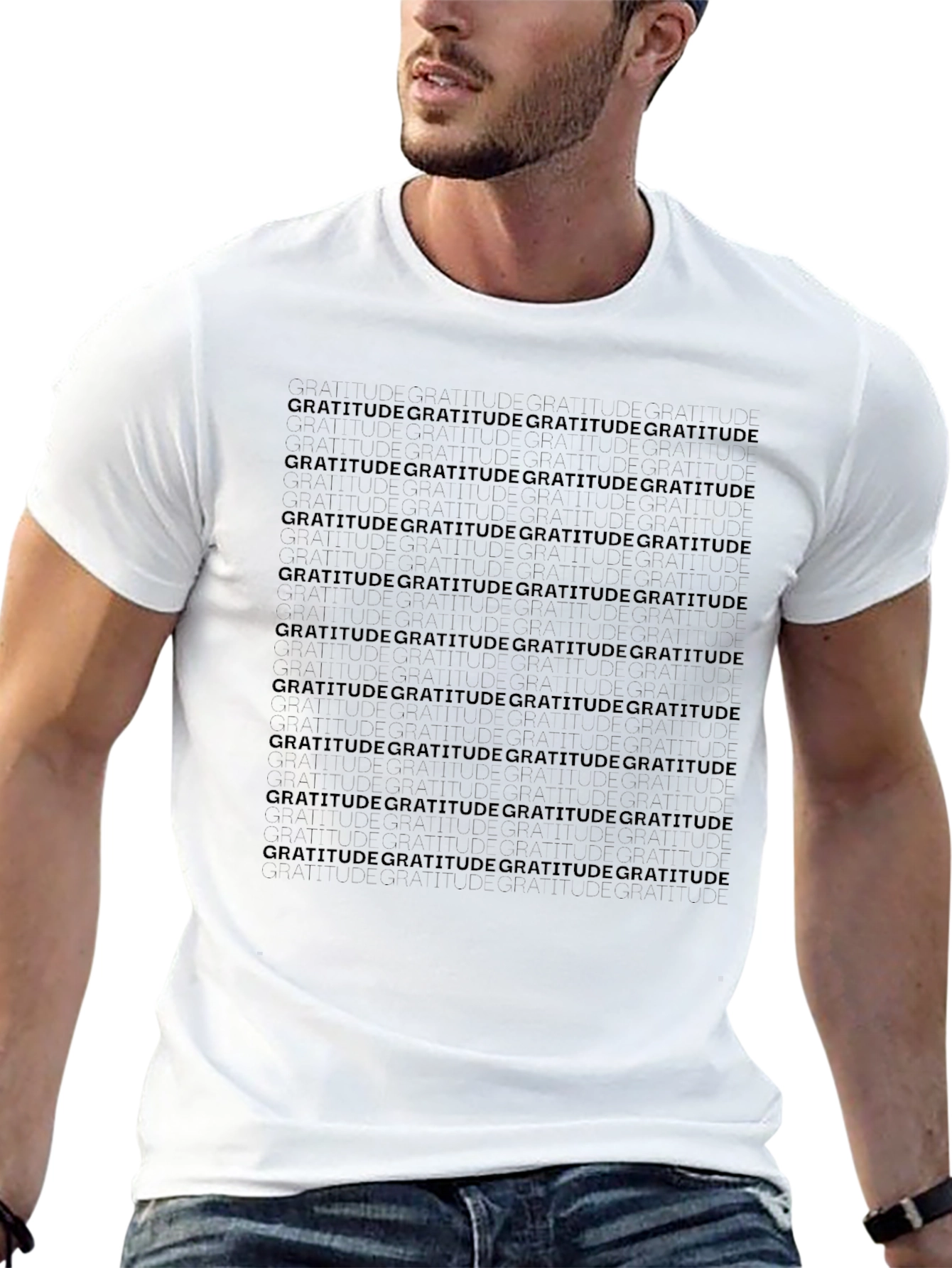 Gratitude Graphic Print Black T-Shirt