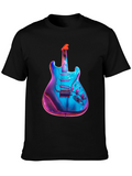 Electric Guitar Graphic T-Shirt - Black