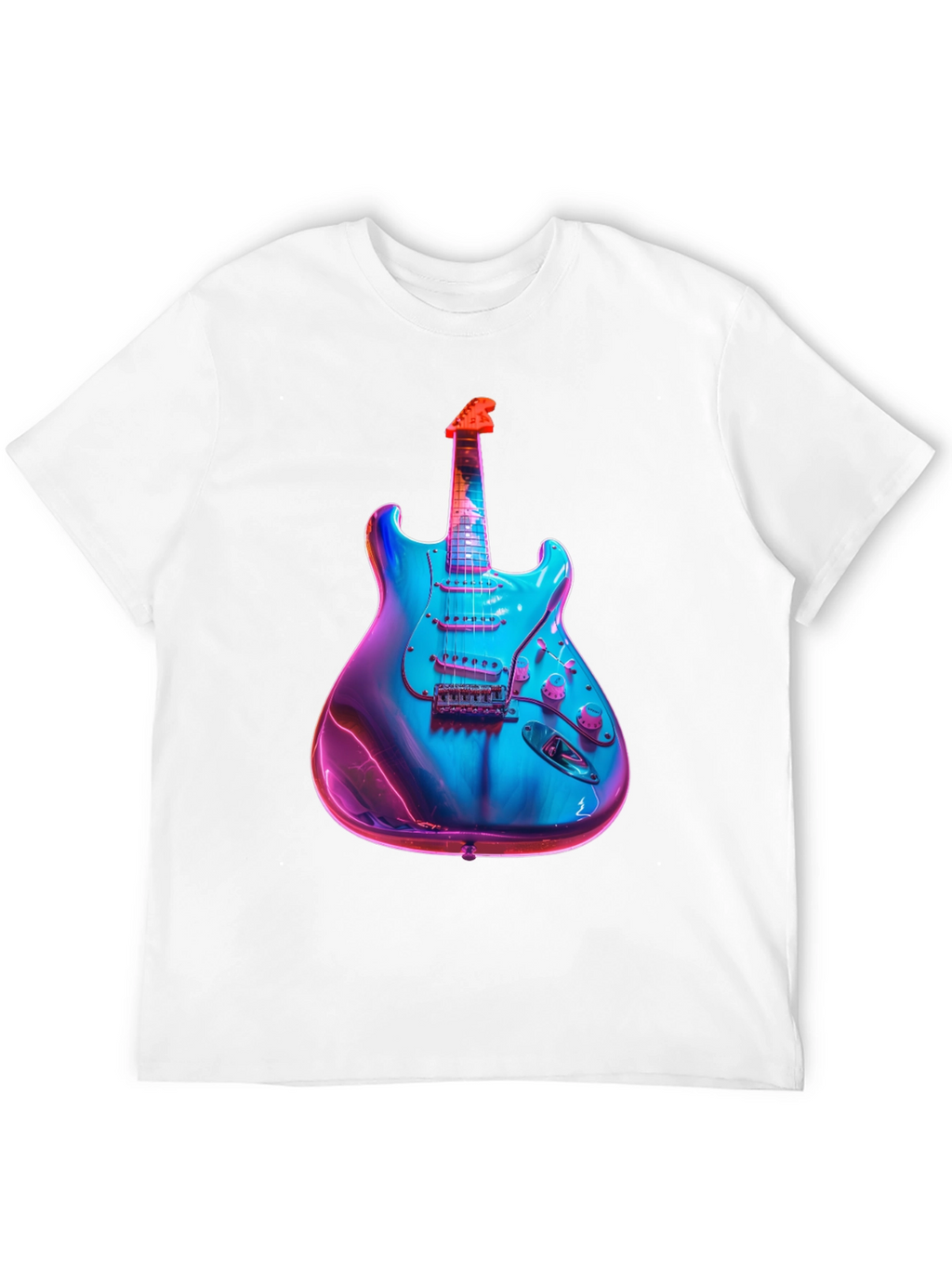Electric Guitar Graphic T-Shirt - Black