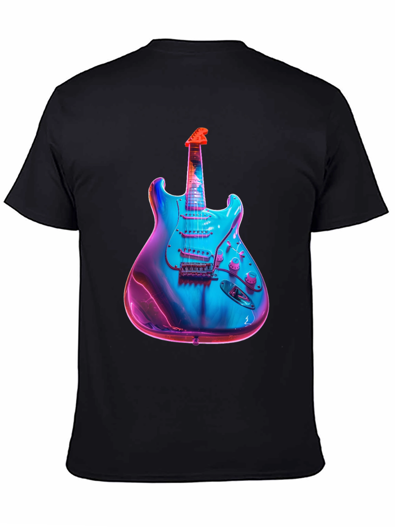 Electric Guitar Graphic T-Shirt - Black