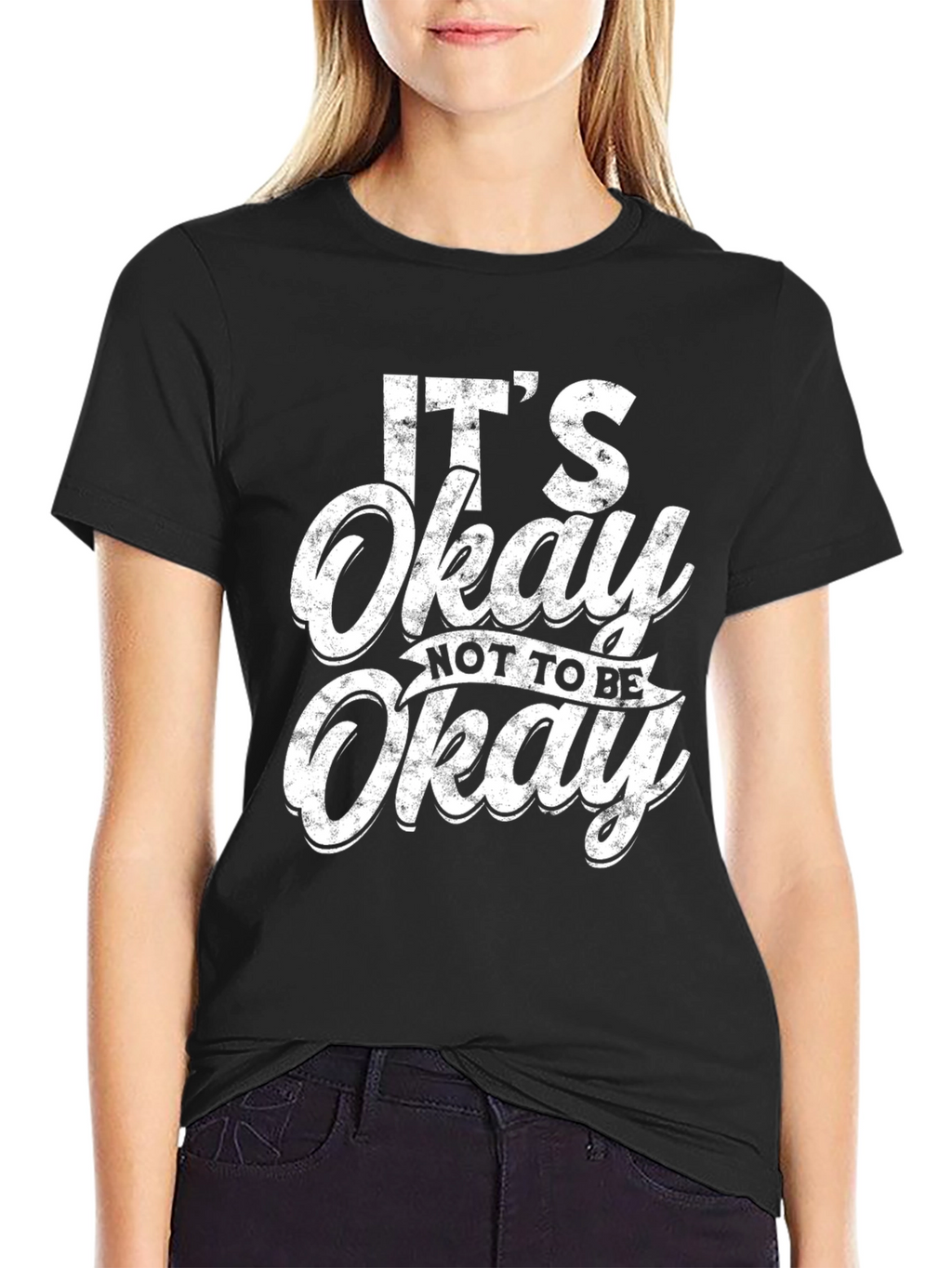 Its Okay To Be Not Okay Black Graphic Tee