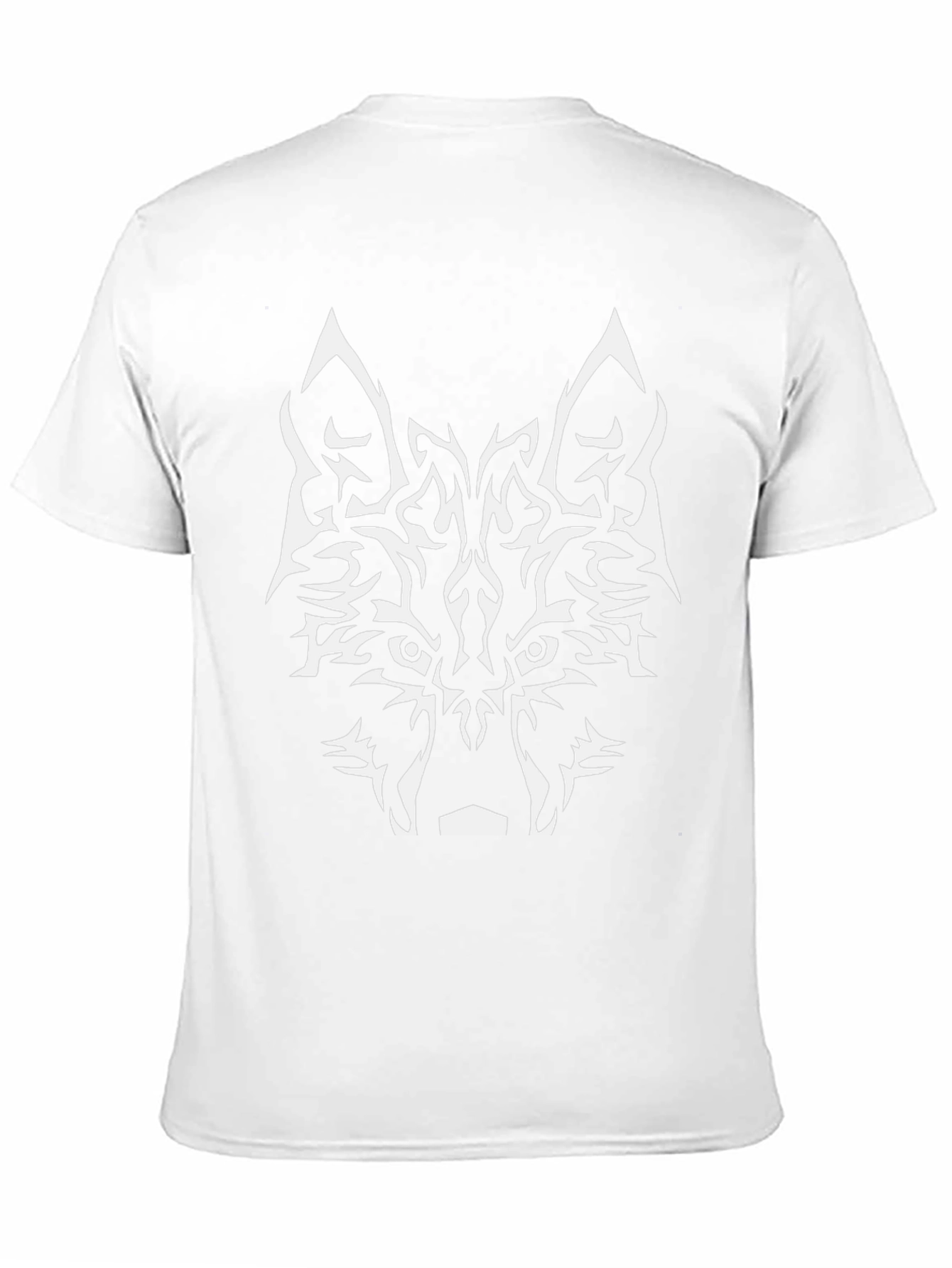 Tribal Wolf Graphic Tee - Black Cotton