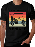 My Retirement Vehicle T-Shirt - Golf Cart Sunset Design