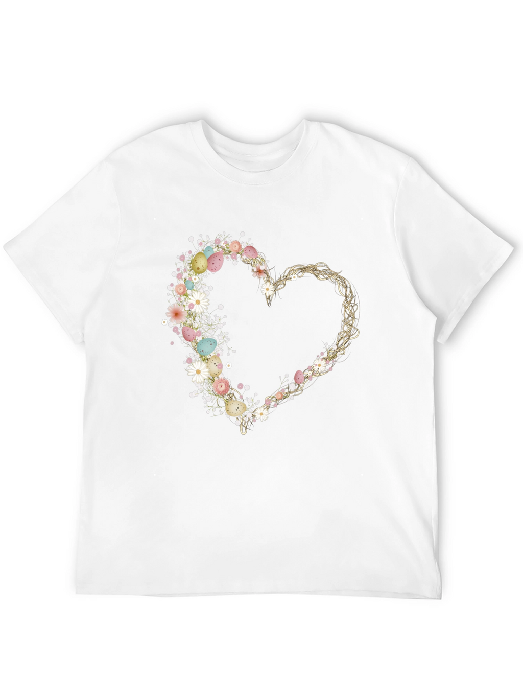 Floral Easter Egg Heart T-Shirt