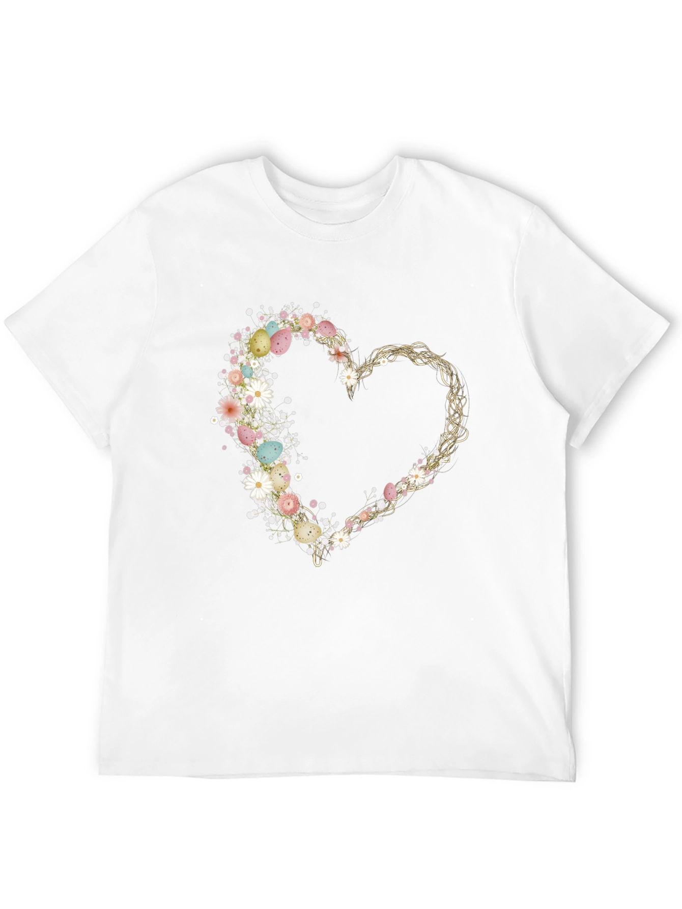 Floral Easter Egg Heart T-Shirt