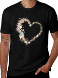 Floral Easter Egg Heart T-Shirt
