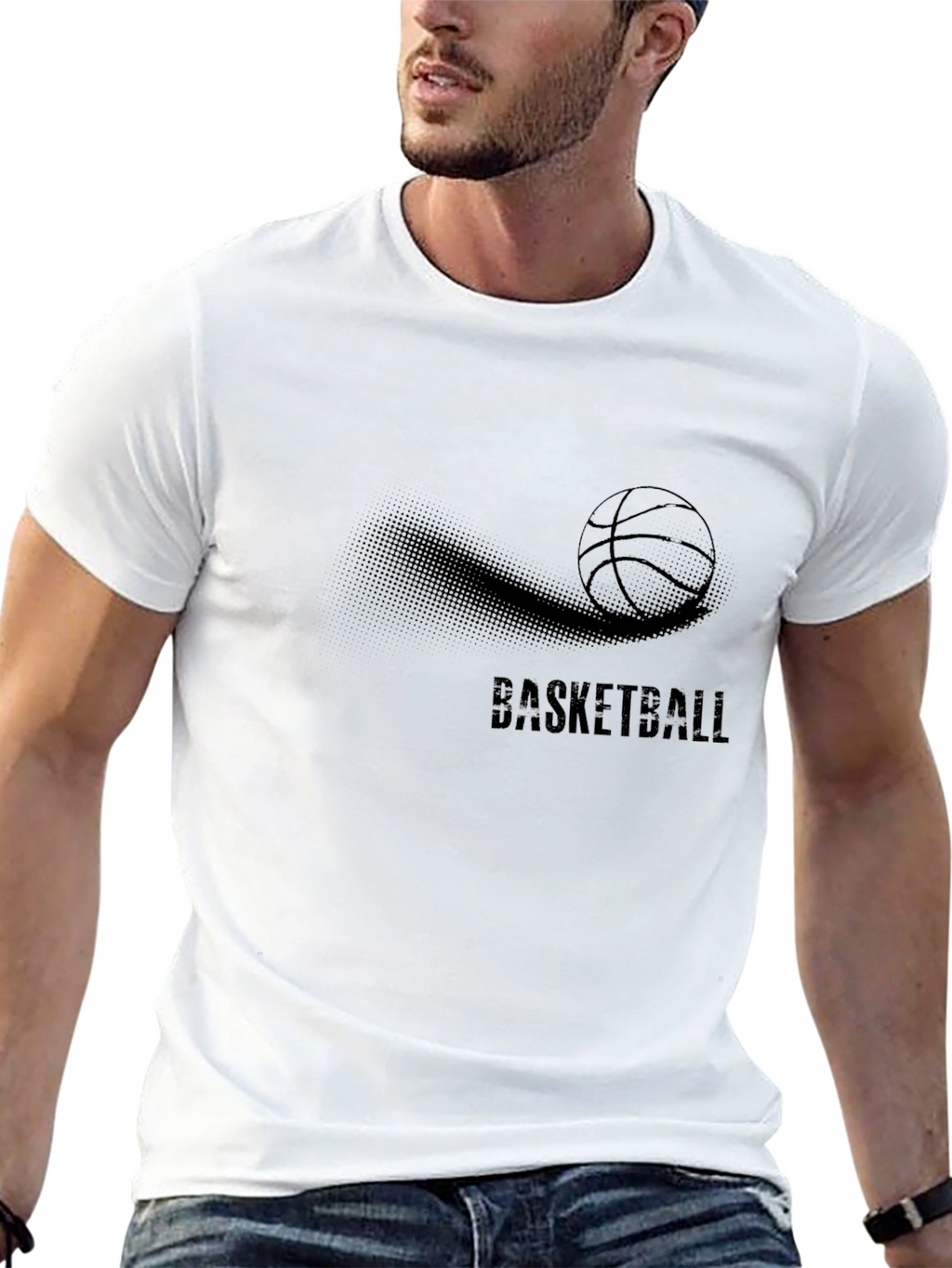 Mens Black Basketball Graphic T-Shirt