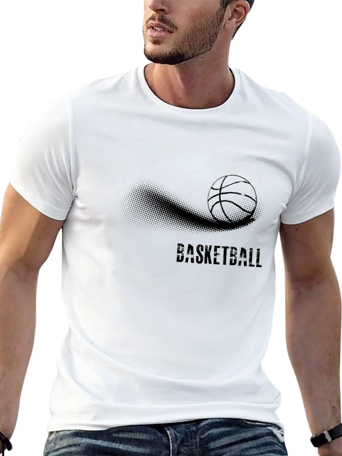 Mens Black Basketball Graphic T-Shirt