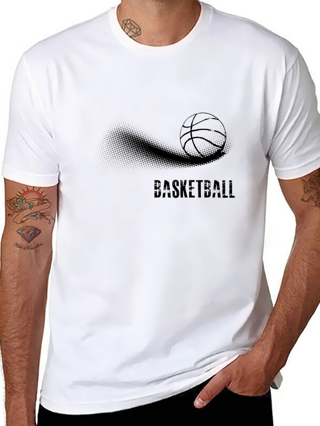Mens Black Basketball Graphic T-Shirt