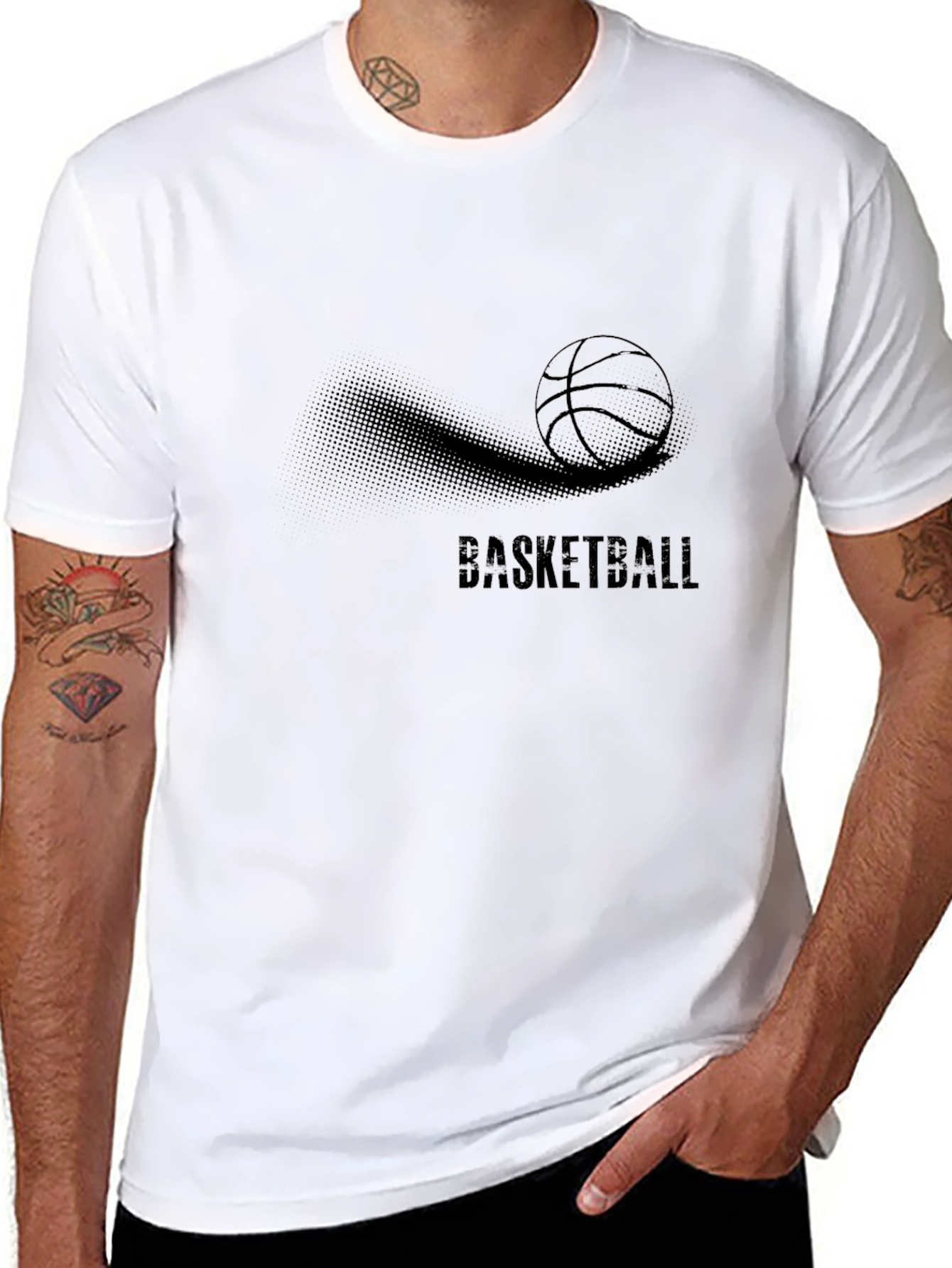 Mens Black Basketball Graphic T-Shirt