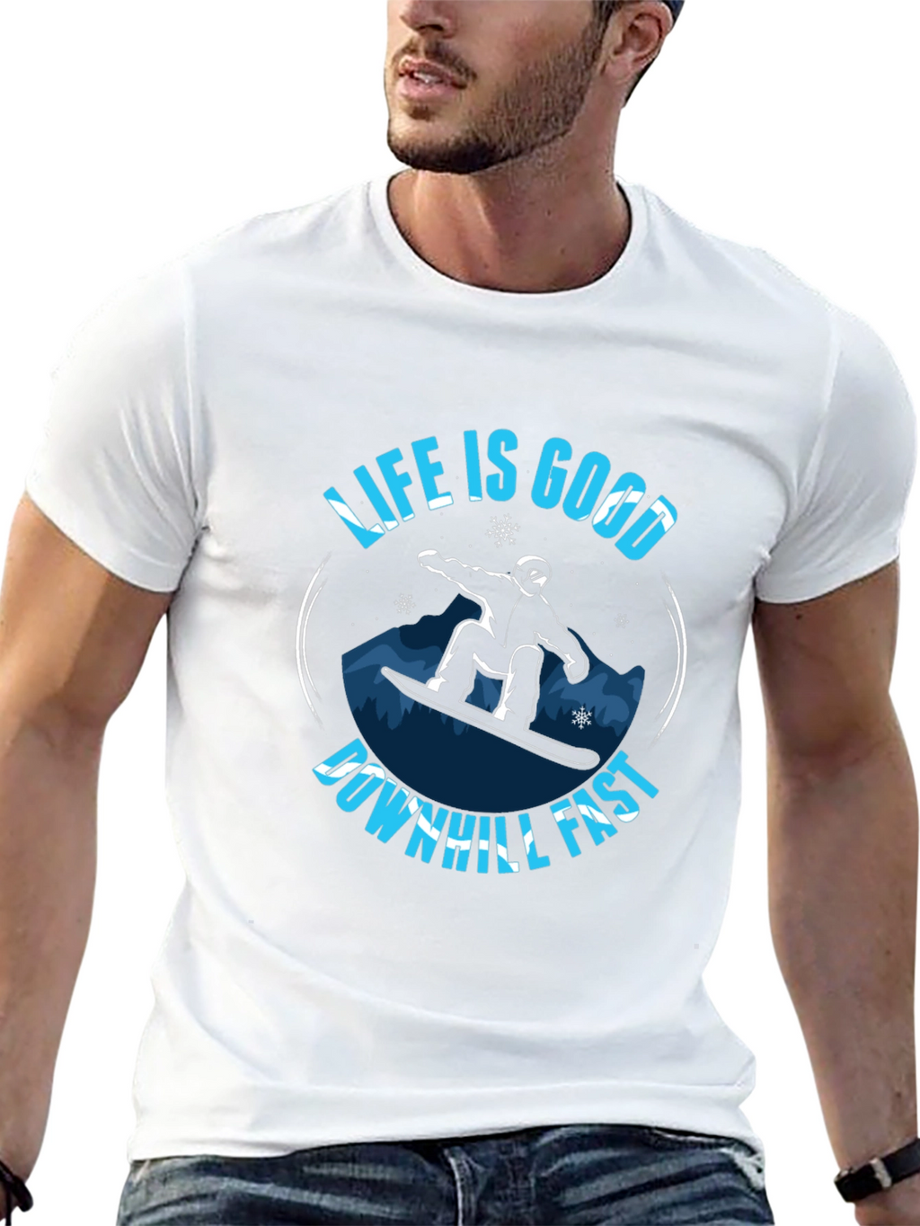 Life is Good Downhill Fast Graphic T-Shirt