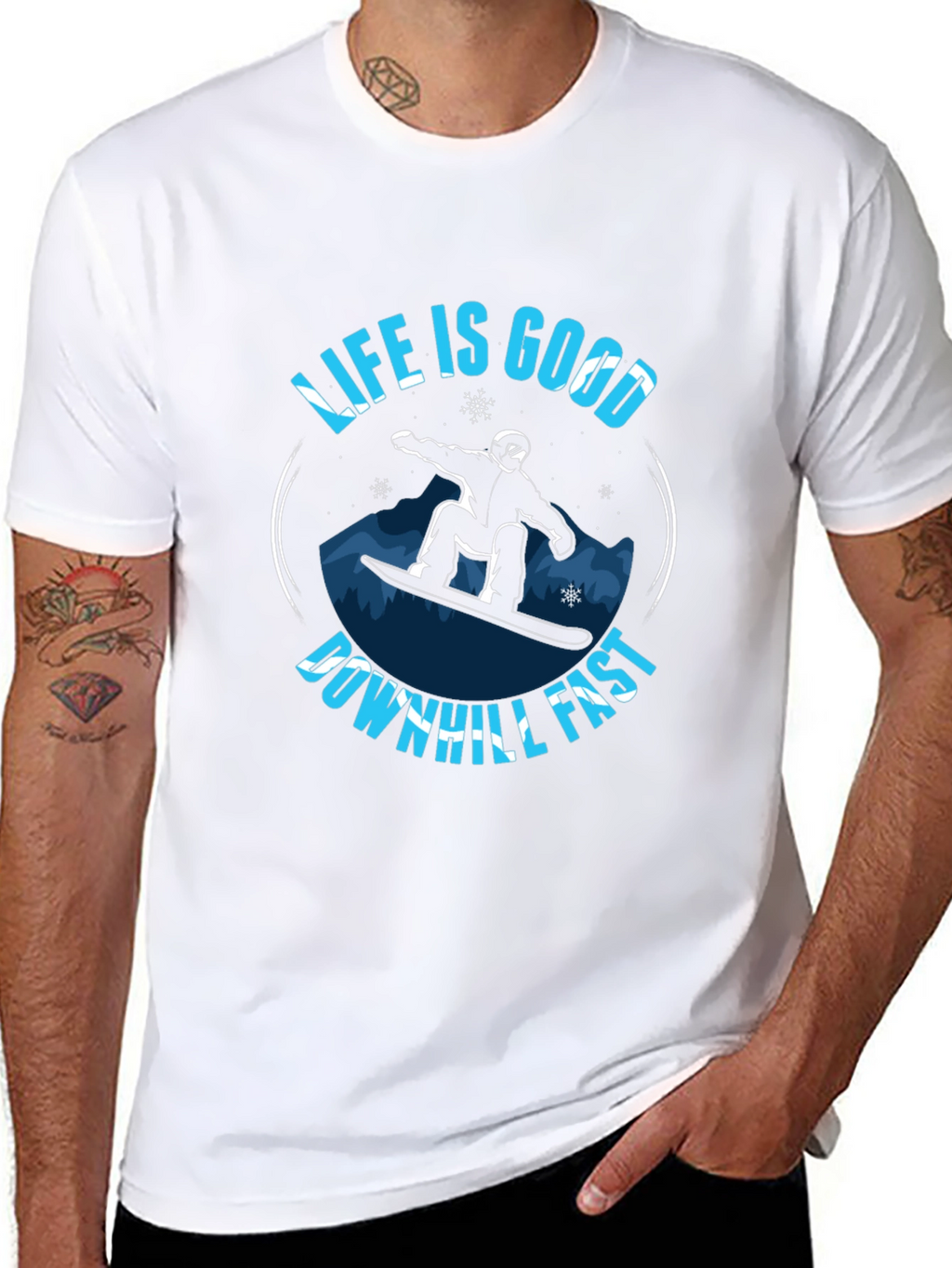 Life is Good Downhill Fast Graphic T-Shirt