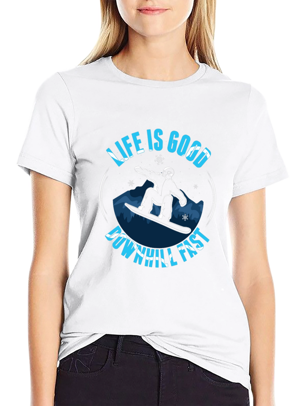 Life is Good Downhill Fast Graphic T-Shirt