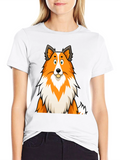 Cartoon Dog Graphic Tee - Unisex Casual Black Shirt