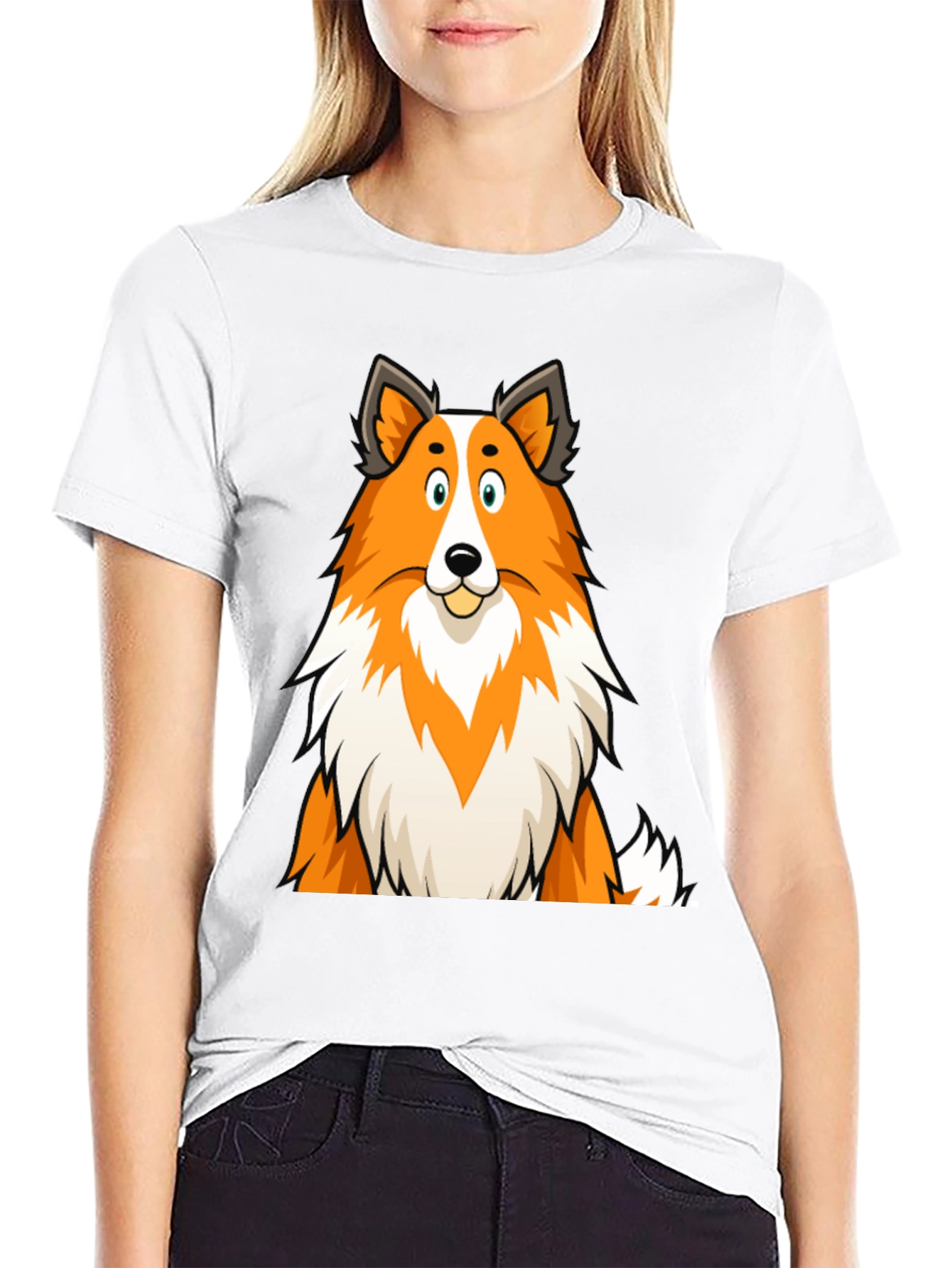 Cartoon Dog Graphic Tee - Unisex Casual Black Shirt