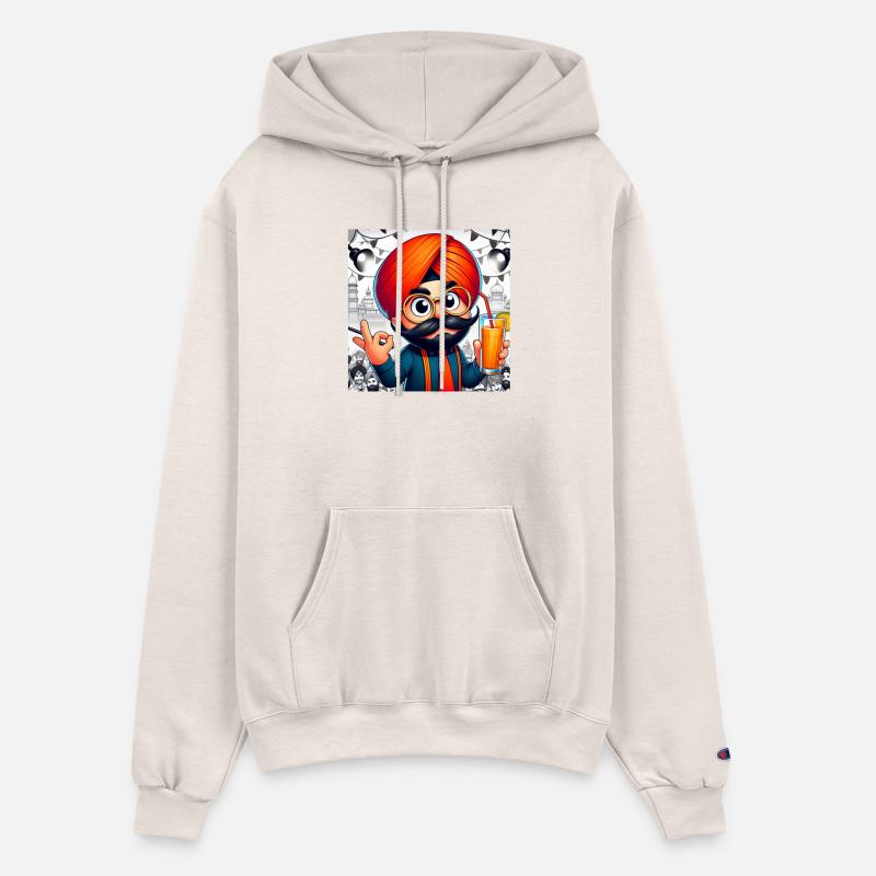 Vibrant Sikh Man with Drink Illustration