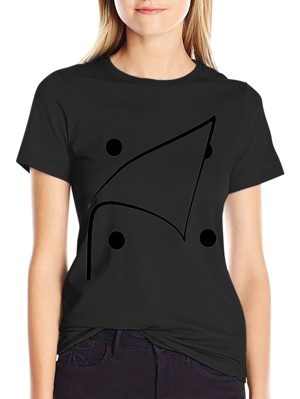 Geometric Graphic Tee - Modern Black T-Shirt