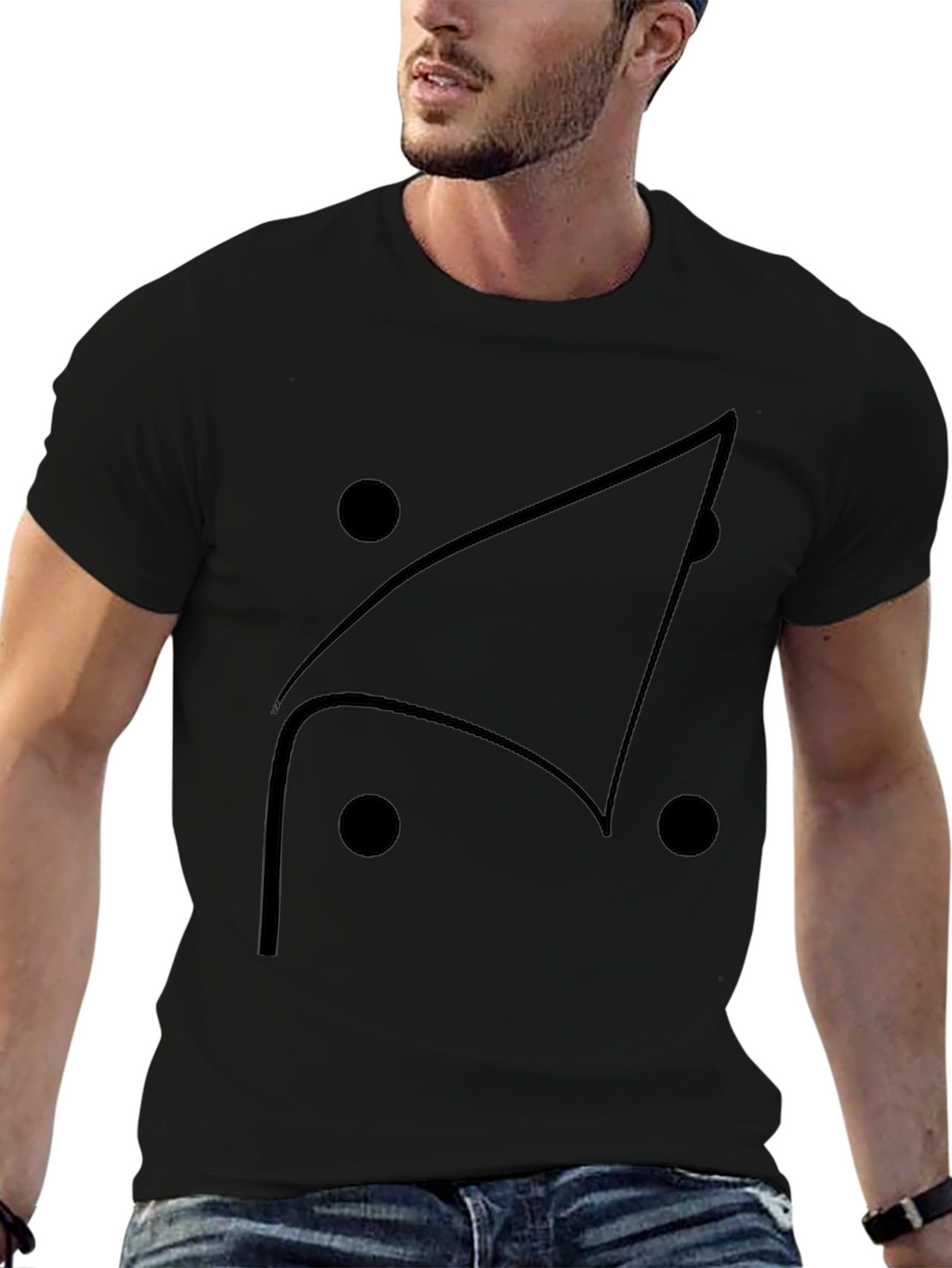 Geometric Graphic Tee - Modern Black T-Shirt